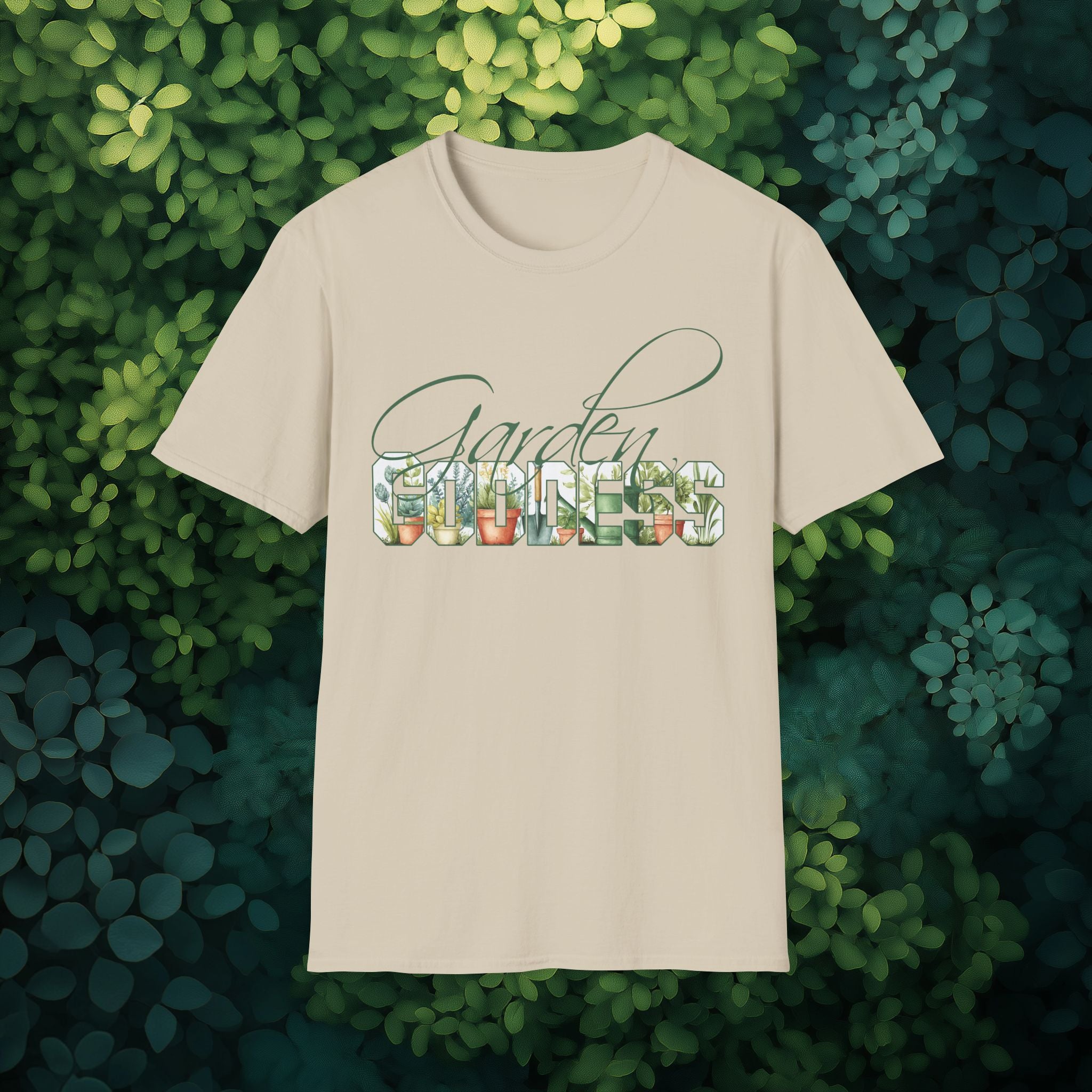 Artistic Garden Goddess T-Shirt for Plant Lovers and Gardeners