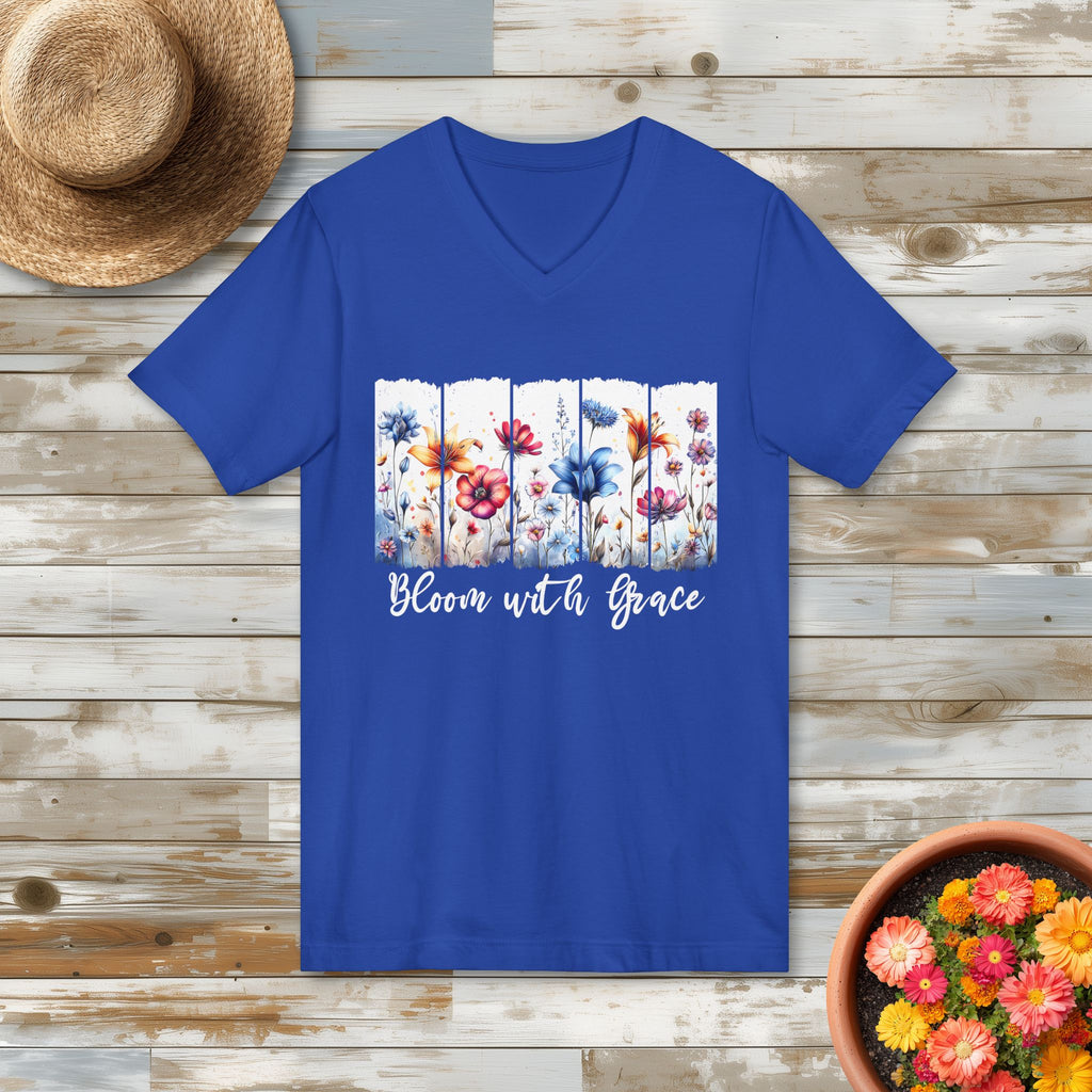 Bloom with Grace V-Neck T-Shirt