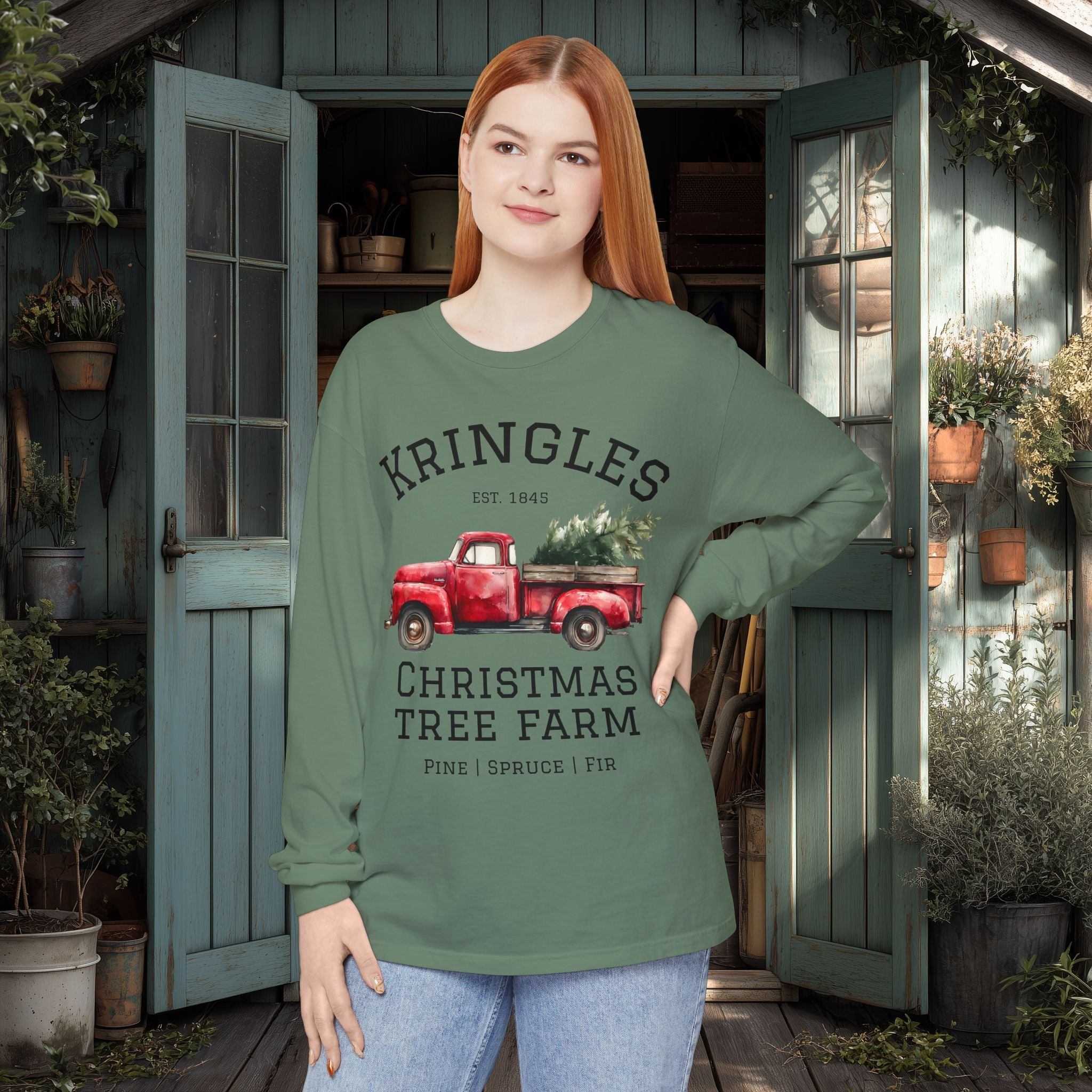 Kringles Christmas Tree Farm Long Sleeve Tee