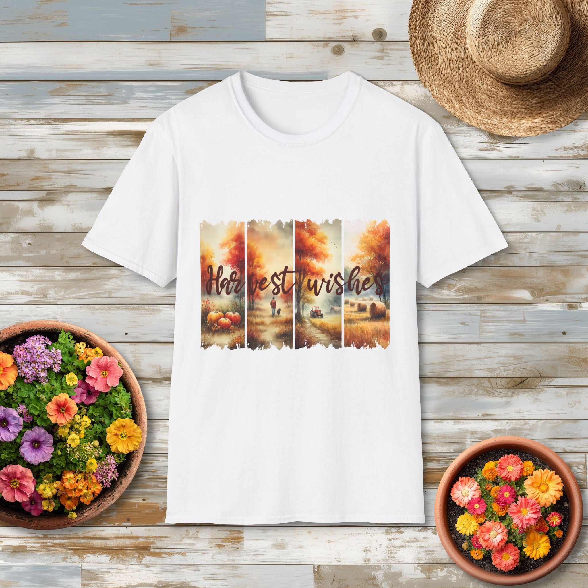 Harvest Wishes Farm Scene T-Shirt