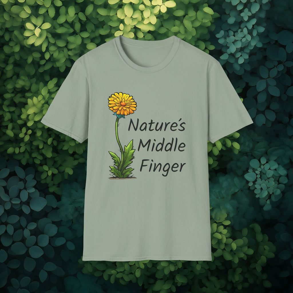 Nature’s Middle Finger T-Shirt – Funny Yellow Dandelion