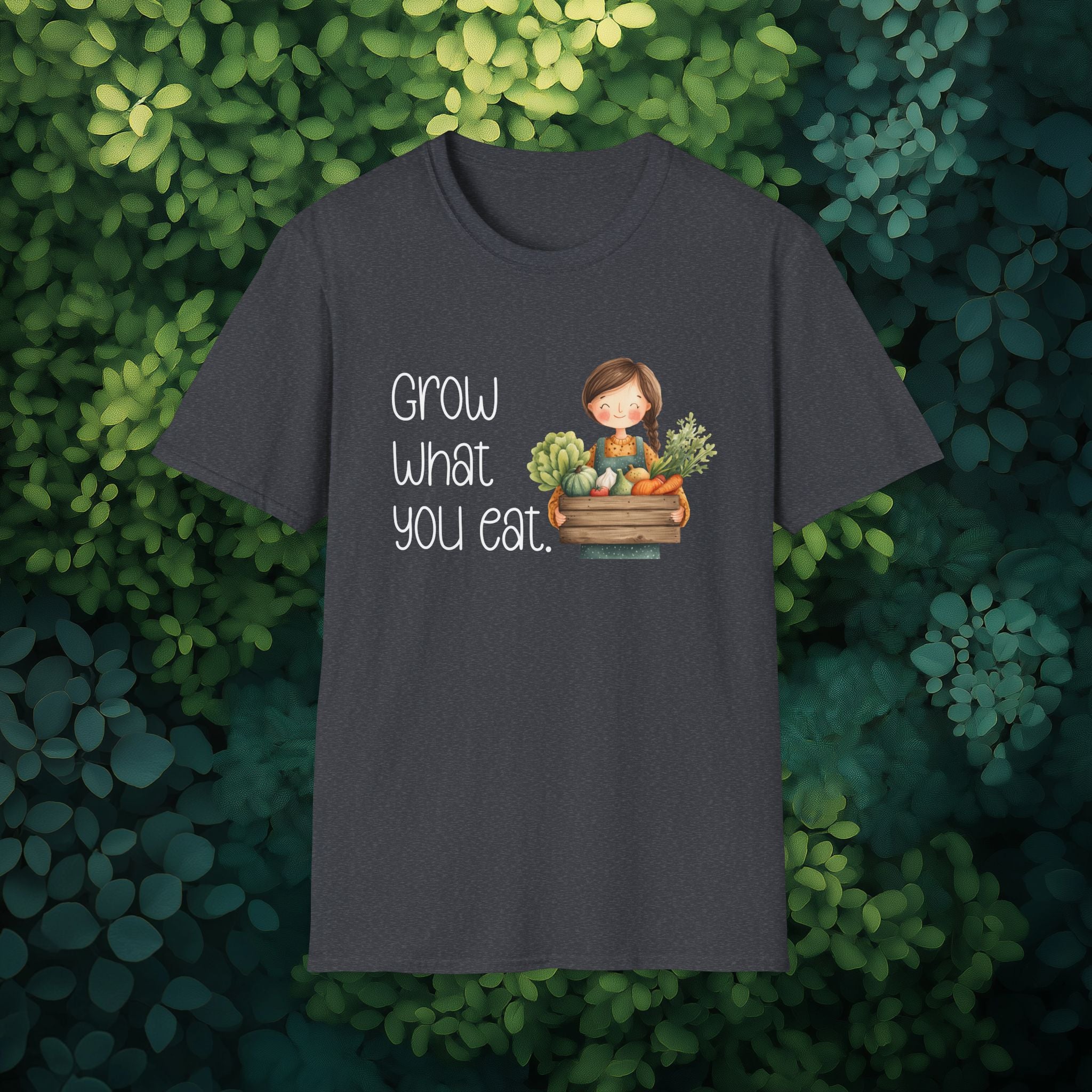 Grow What You Eat, Cartoon Gardener T-Shirt