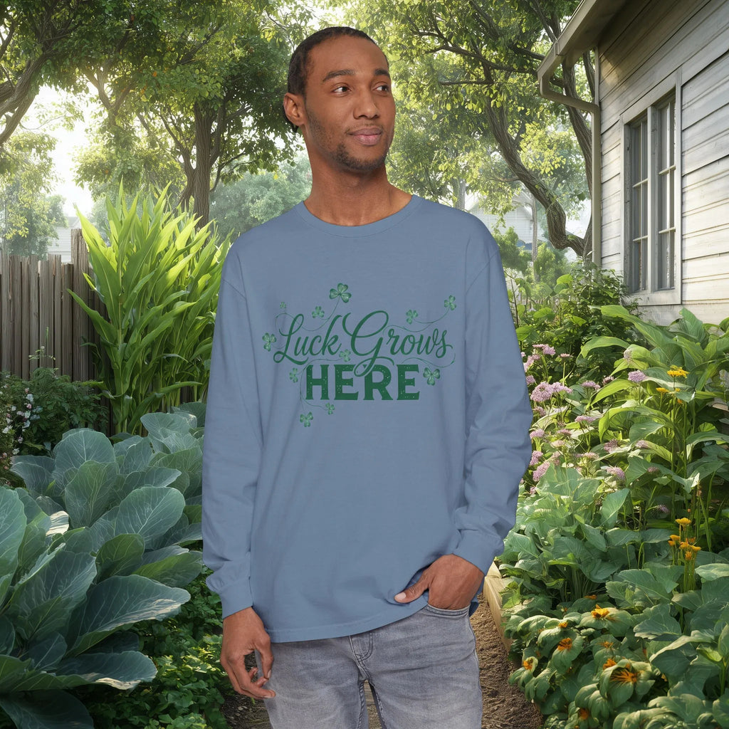 Luck Grows Here Clover Long Sleeve Tee