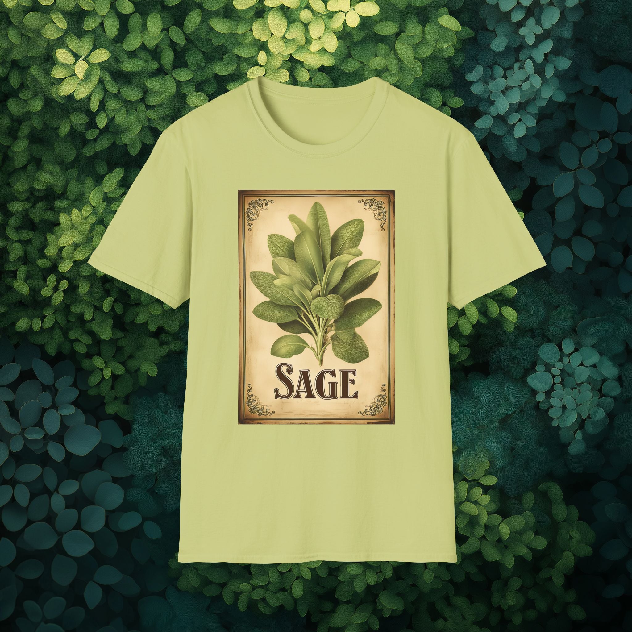 Vintage Sage Herb Seed Packet T-Shirt for Gardeners and History Lovers