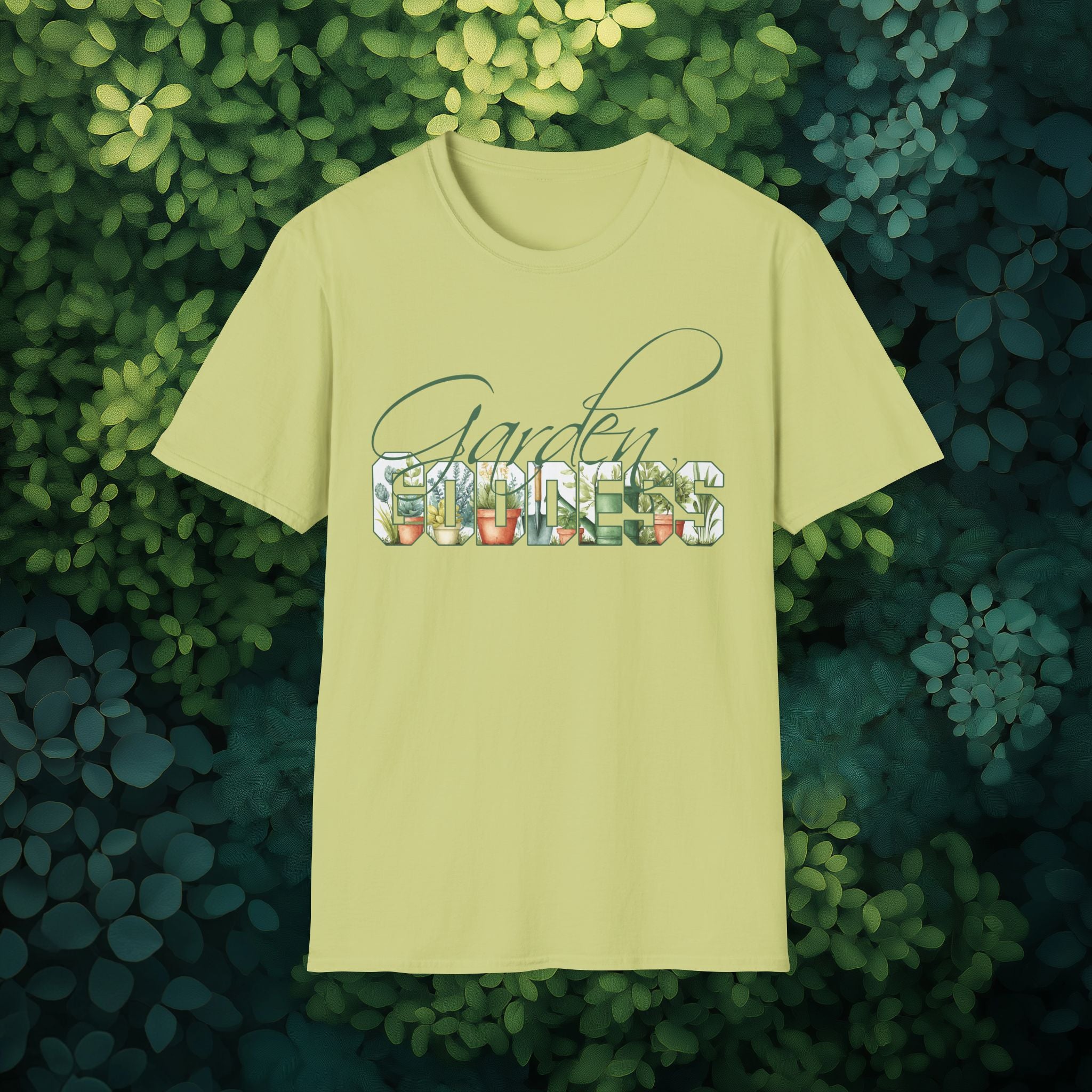 Artistic Garden Goddess T-Shirt for Plant Lovers and Gardeners