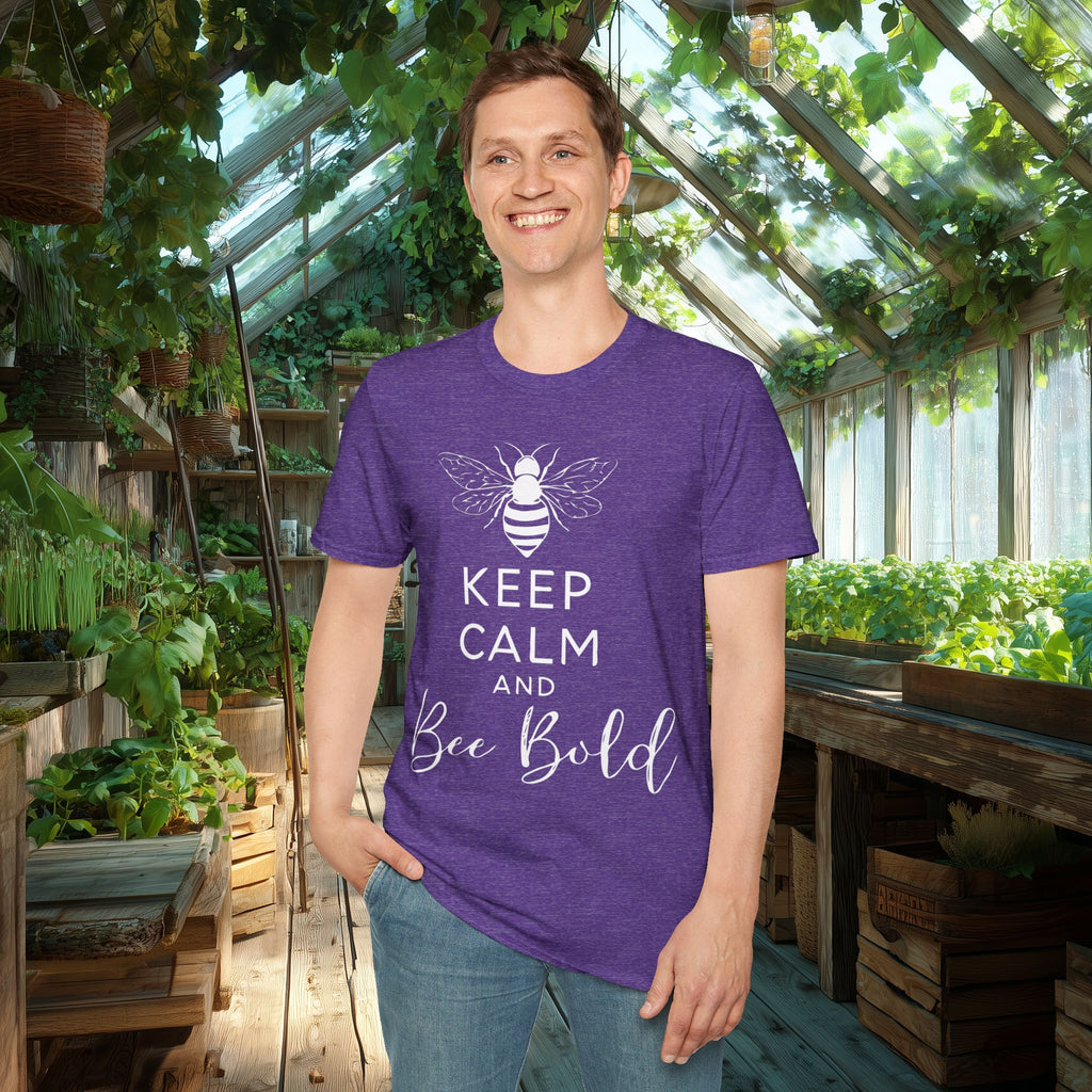 Keep Calm and Bee Bold T-Shirt for Bee and Nature Lovers