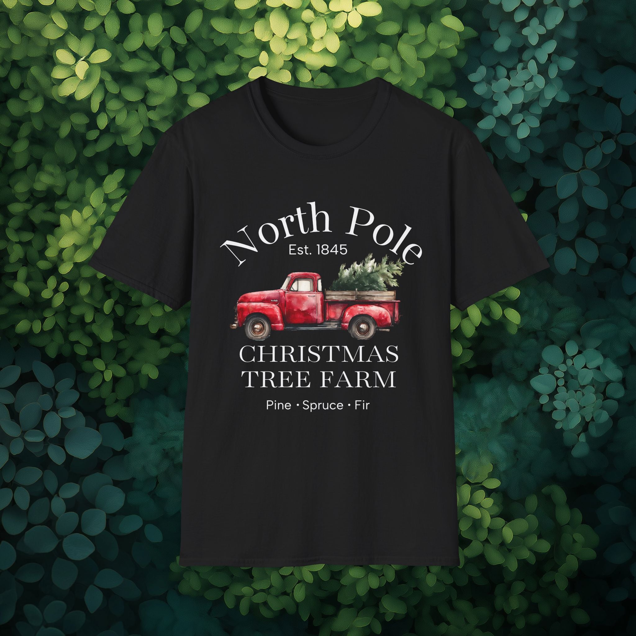 North Pole Christmas Tree Farm Tee with Vintage Farm Style