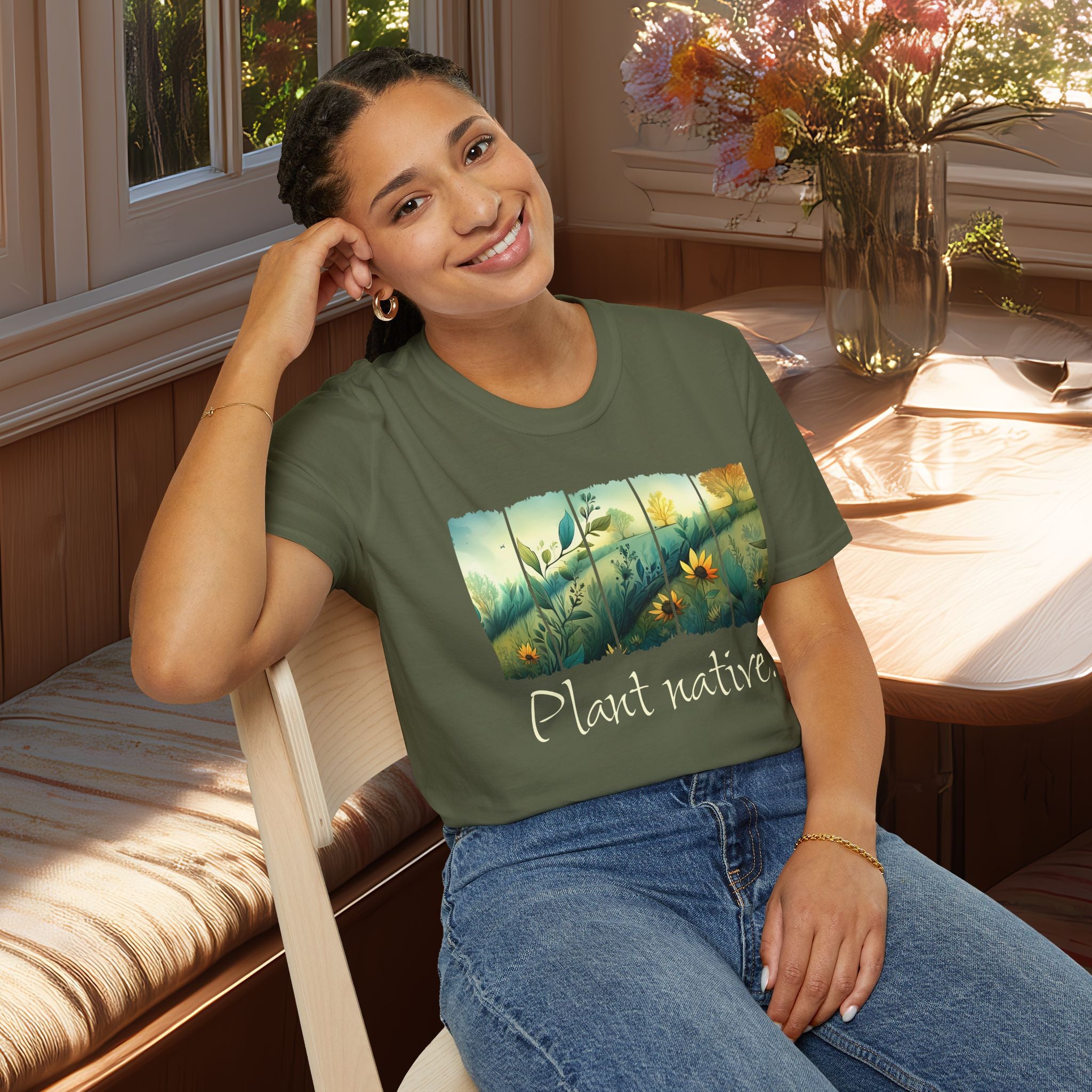 Plant Native Wildflower T-Shirt for Gardeners