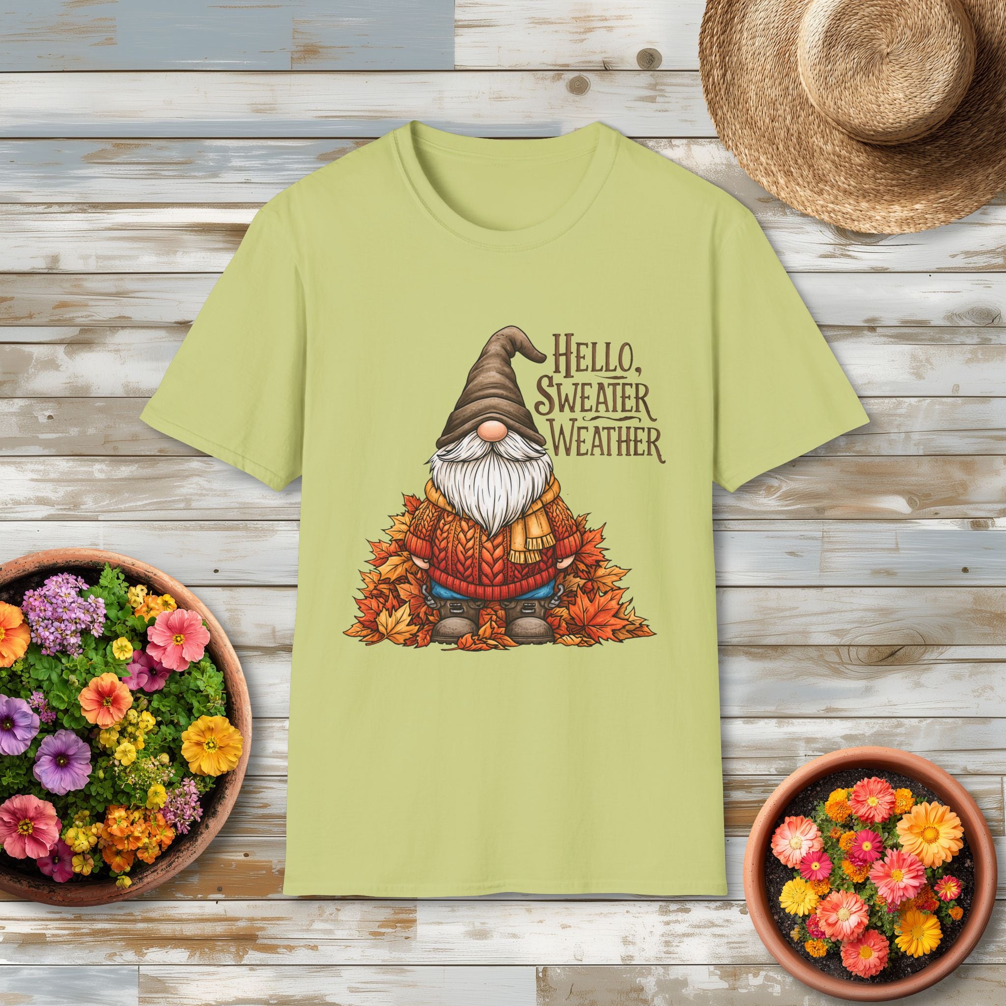 Hello Sweater Weather Garden Gnome T-Shirt