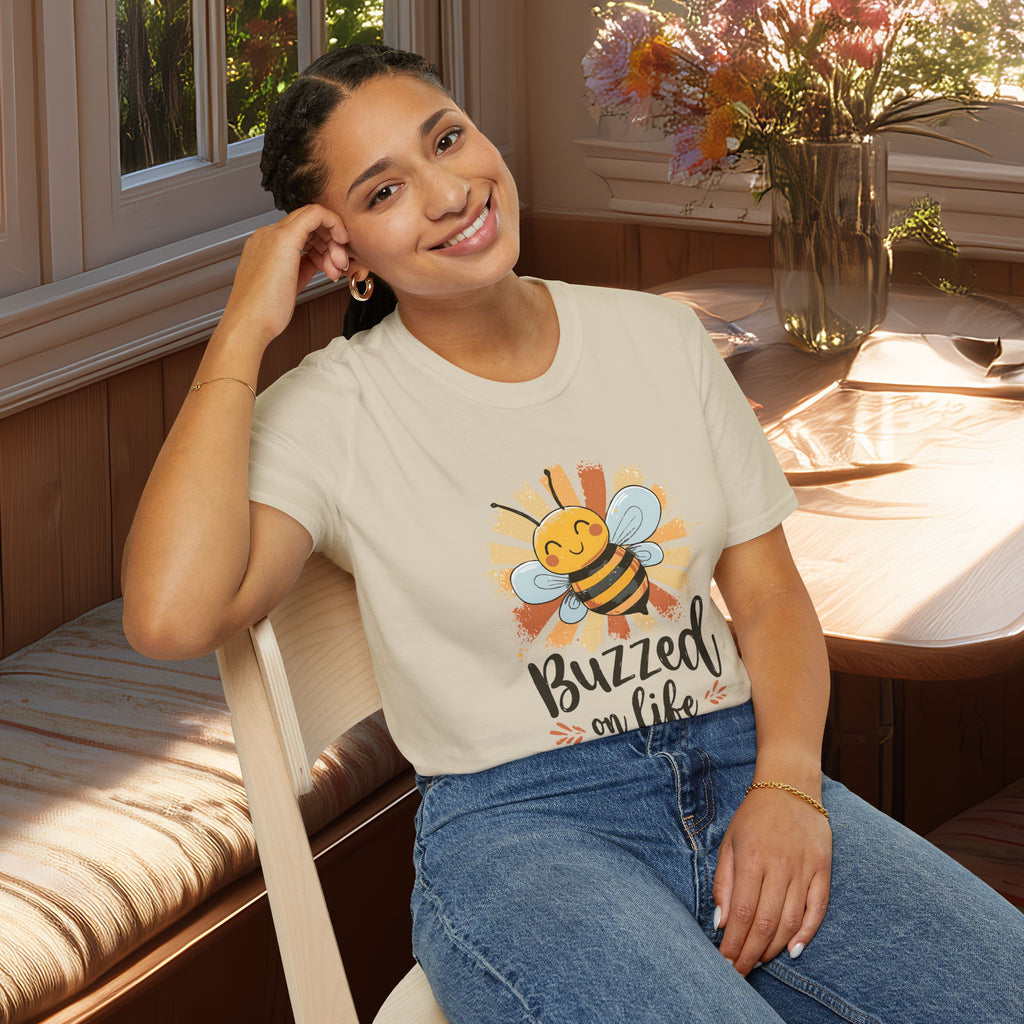 Buzzed on Life Honey Bee T-shirt for Nature Lovers