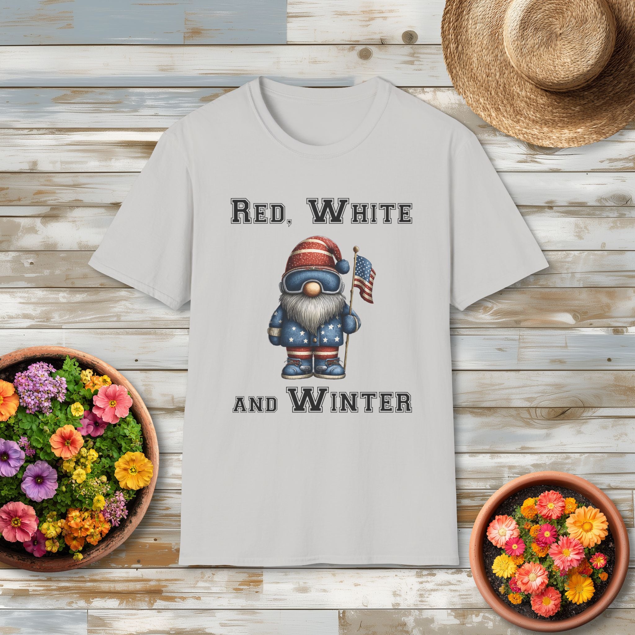 Red White and Winter Gnome T-Shirt
