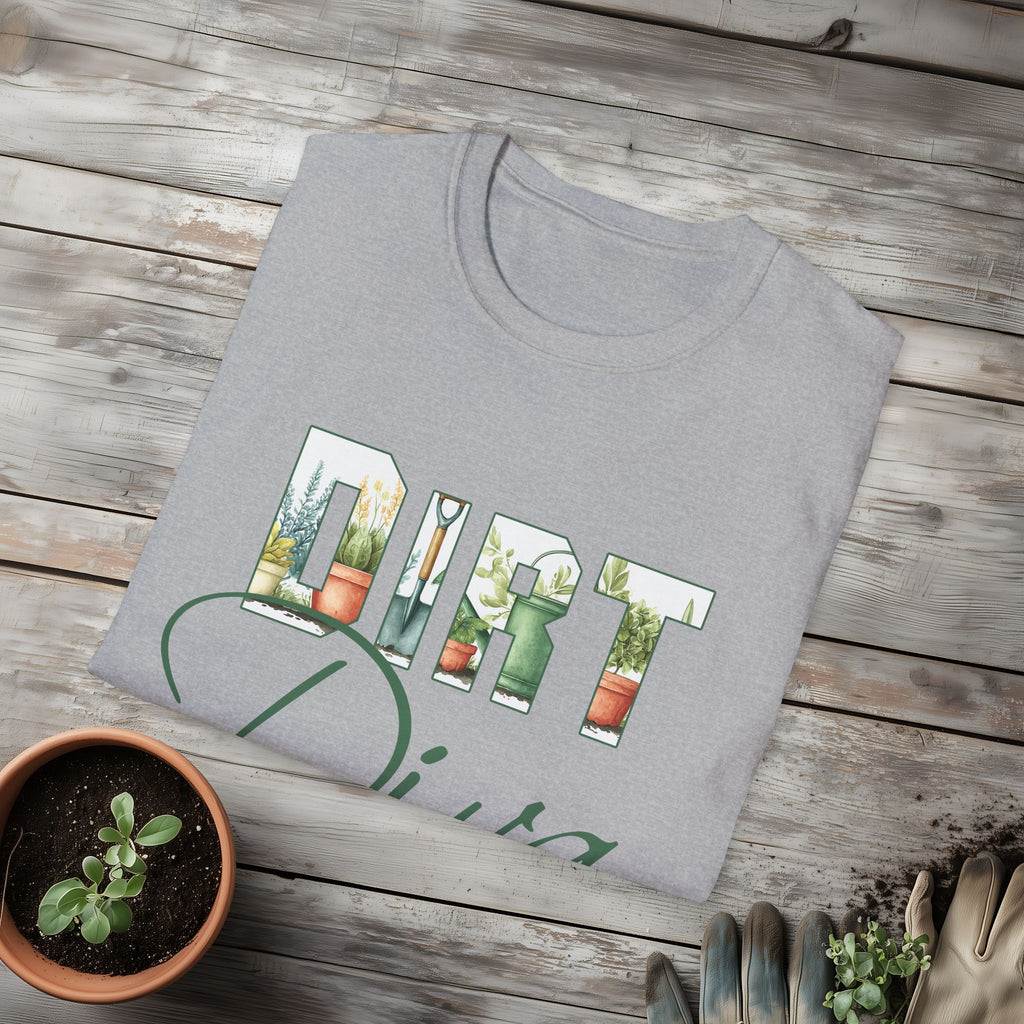 Dirt Diva T-Shirt for Gardeners, Nature Lovers, Summer Casual Wear
