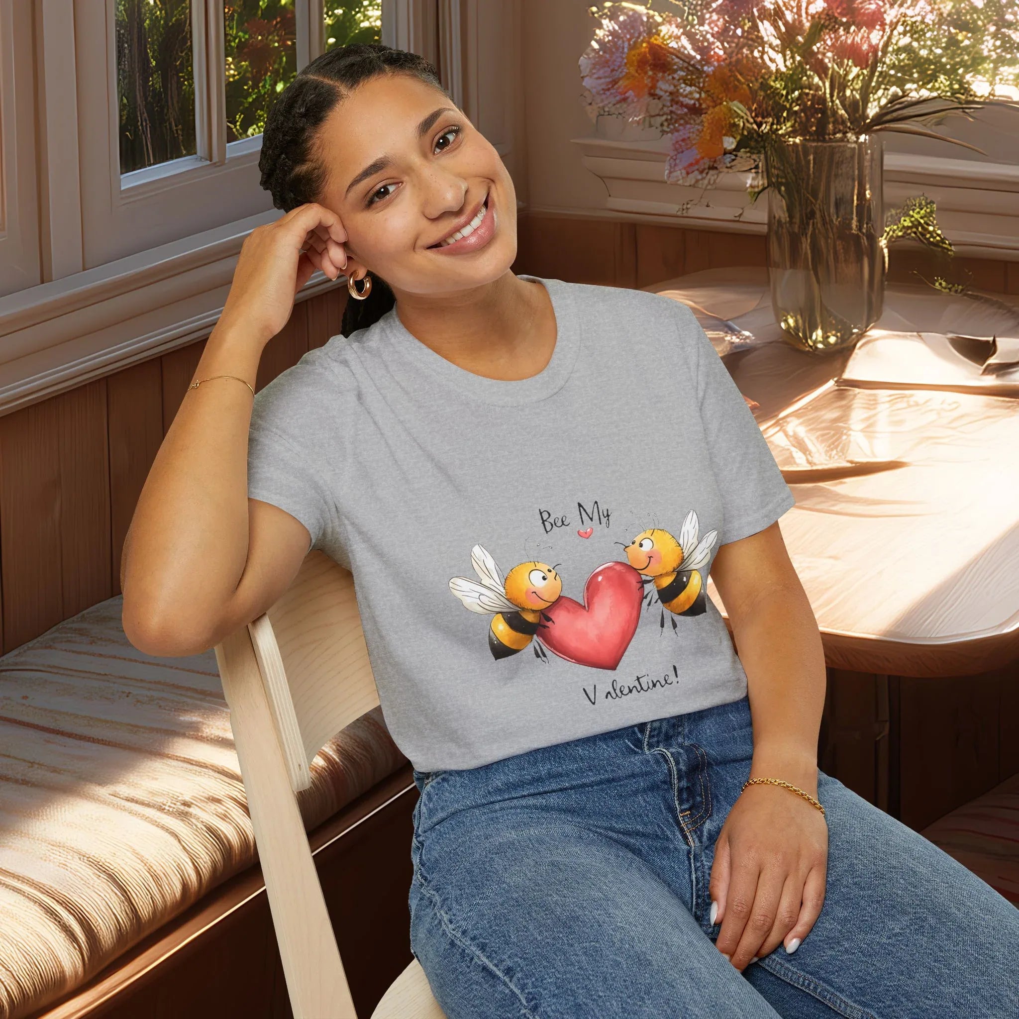 Cute Cartoon Bee My Valentine T-shirt