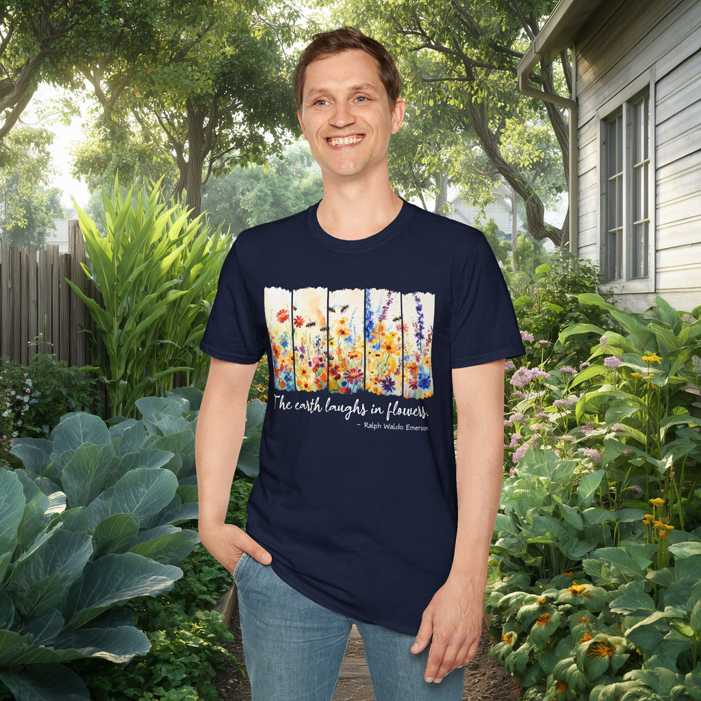 Earth Laughs in Flowers T-Shirt for Nature Lovers