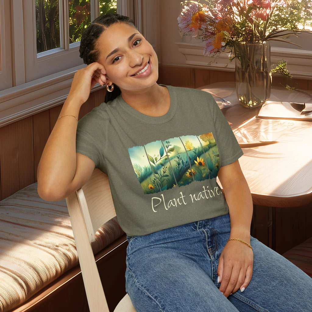 Plant Native Sunflower T-Shirt for Gardeners