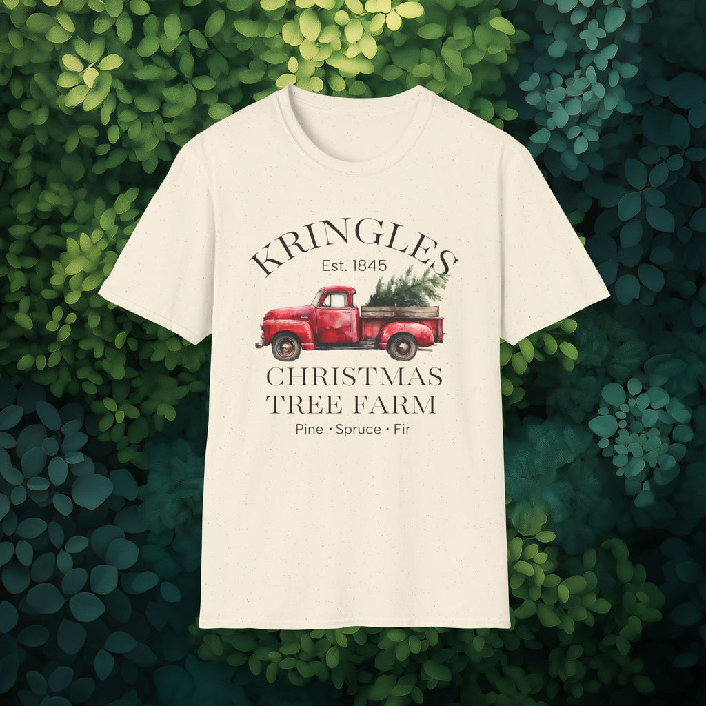 Kringles Christmas Tree Farm Tee with Vintage Farm Style