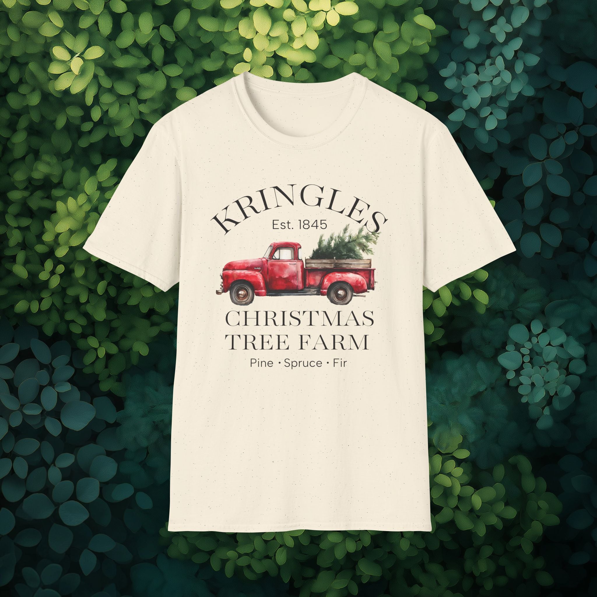 Kringles Christmas Tree Farm Tee with Vintage Farm Style
