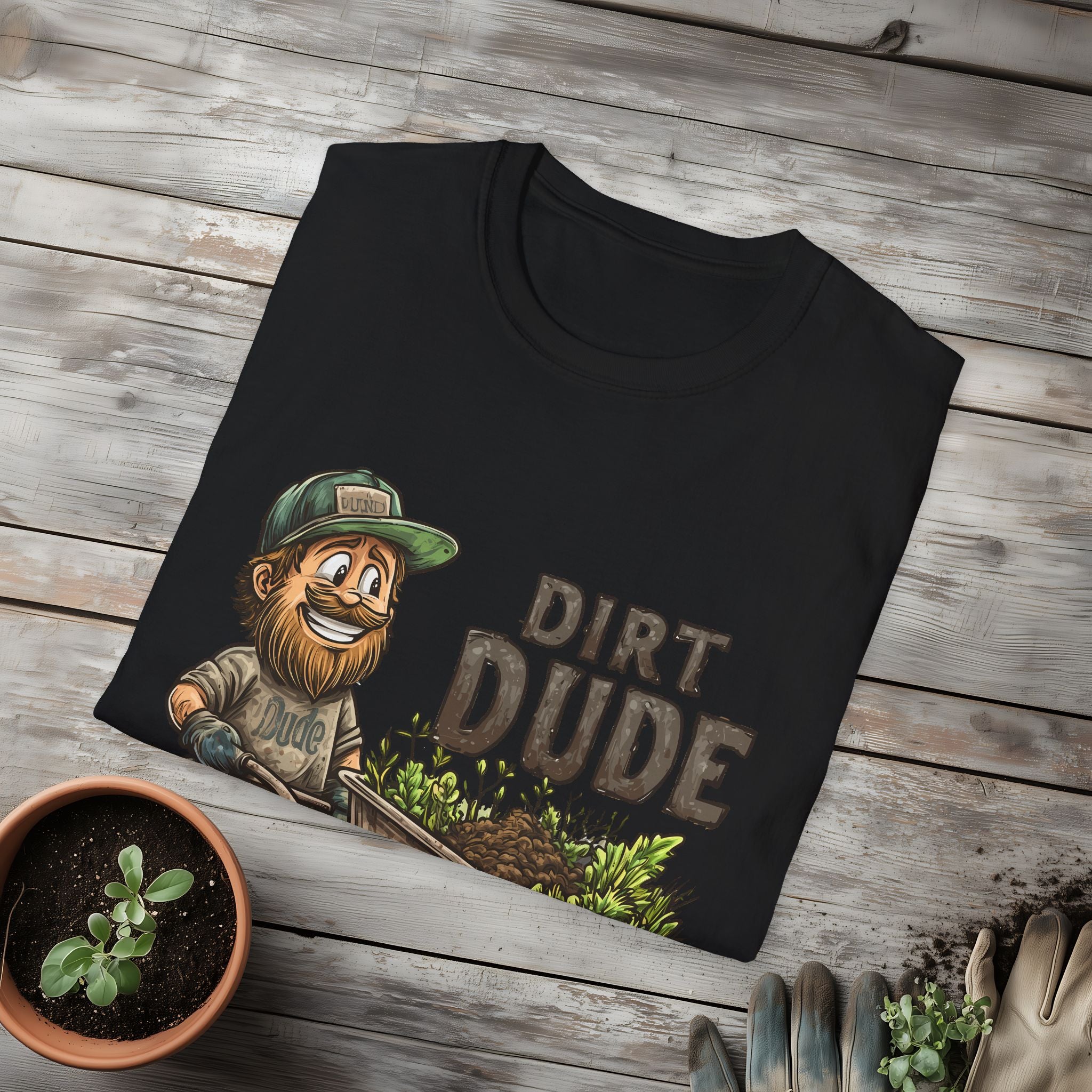 Dirt Dude with Wheelbarrow T-Shirt