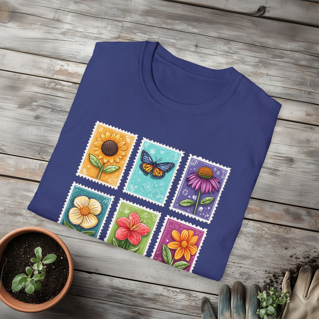 Whimsical 3x3 Floral & Butterfly Stamp Collection T-Shirt