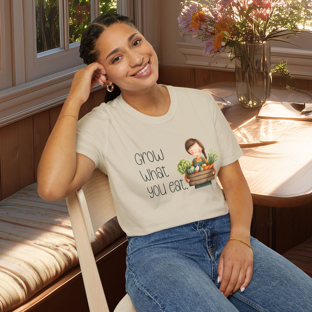 Grow What You Eat, Cartoon Gardener T-Shirt