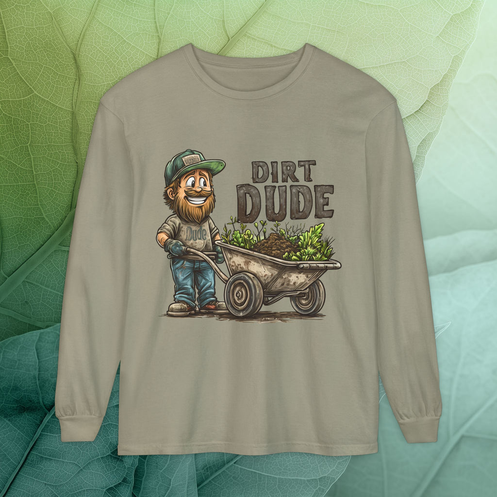 Dirt Dude with Wheelbarrow Long Sleeve Tee