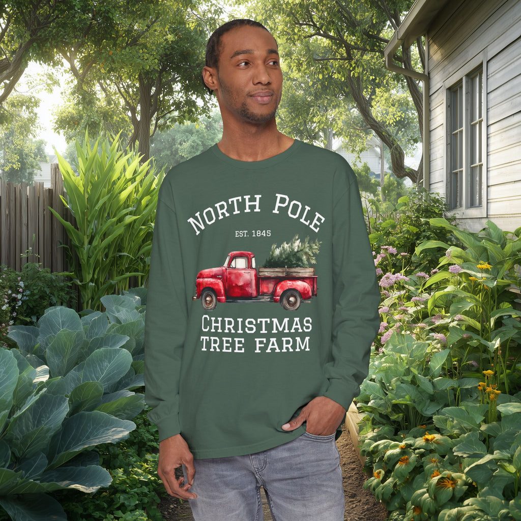 North Pole Christmas Tree Farm Long Sleeve Tee