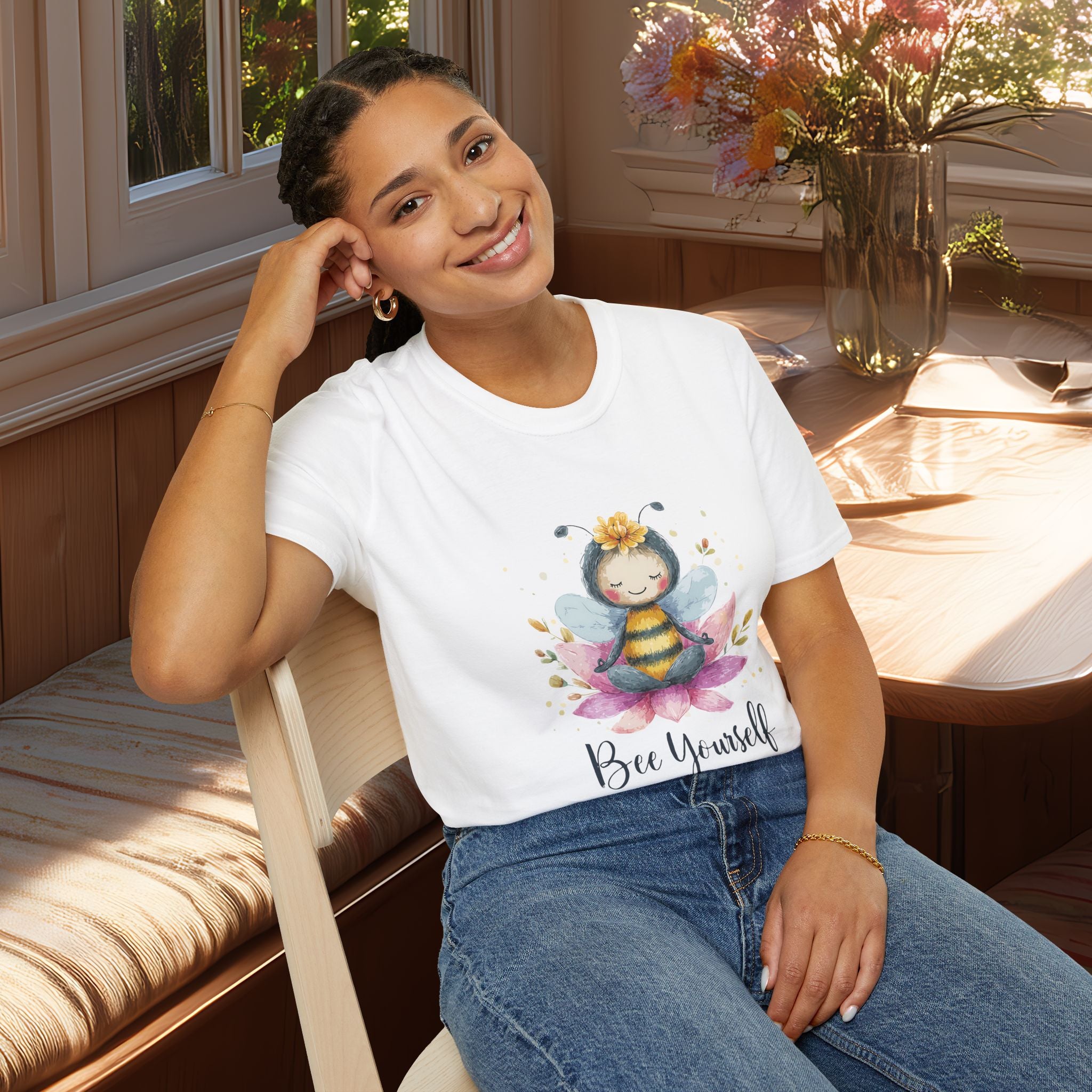 Bee Yourself Meditation Unisex T-Shirt for Yoga Enthusiasts