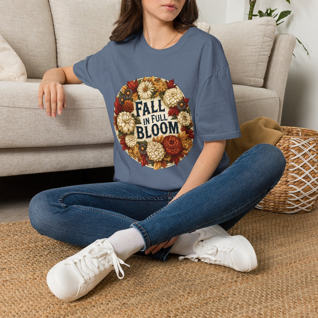 Fall in Full Bloom Floral T-Shirt – Colorful Autumn Garden Tee