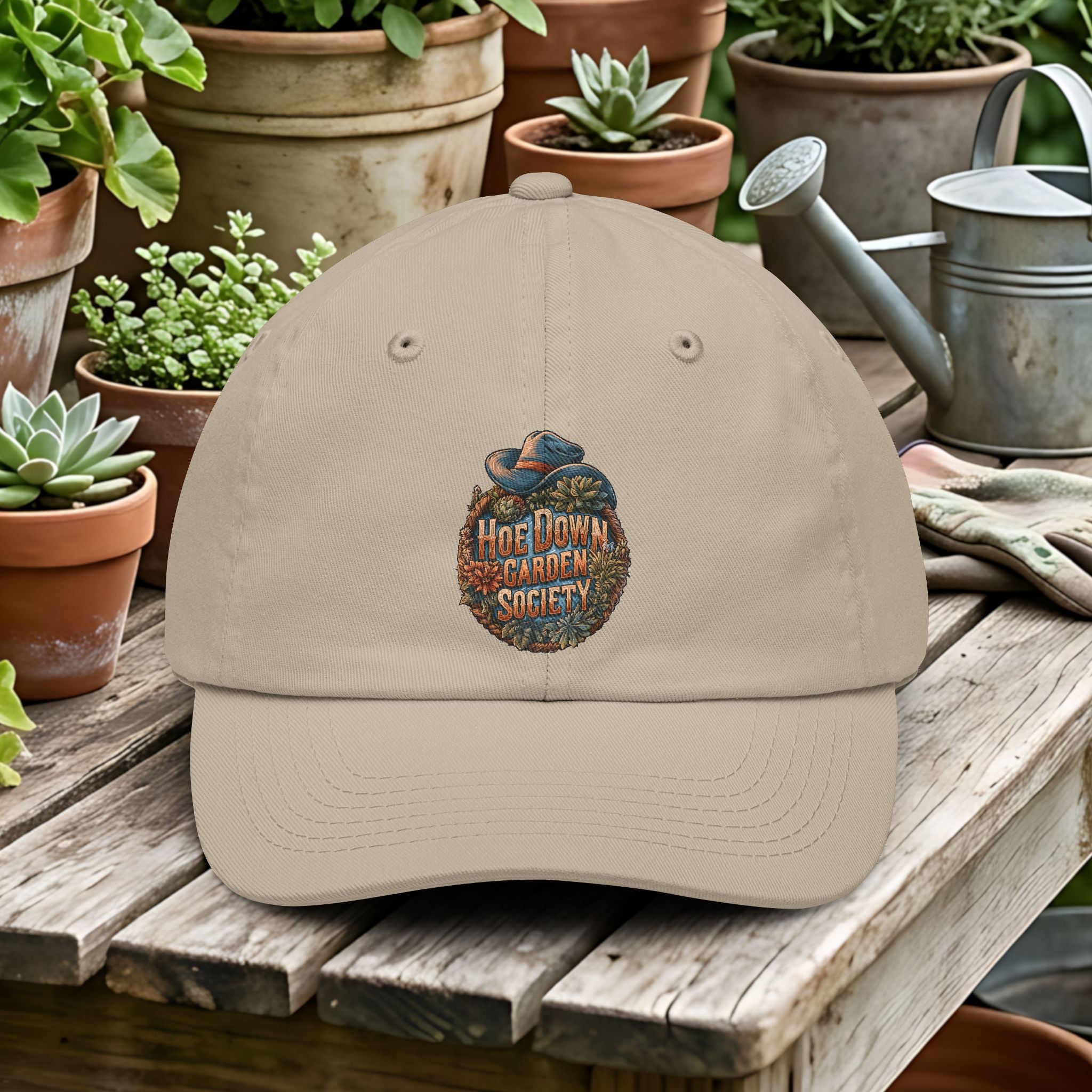Retro Western Hoe Down Garden Society Dad Hat