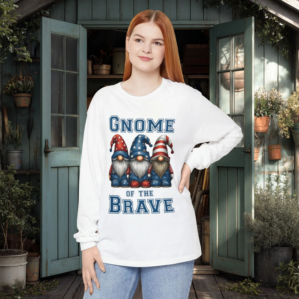 Gnome of the Brave Shirt – Patriotic Gnome Long Sleeve
