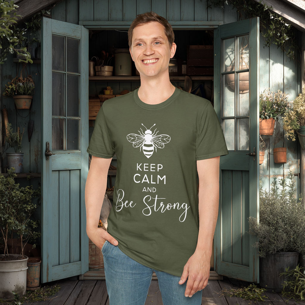 Keep Calm and Bee Strong Motivational T-Shirt