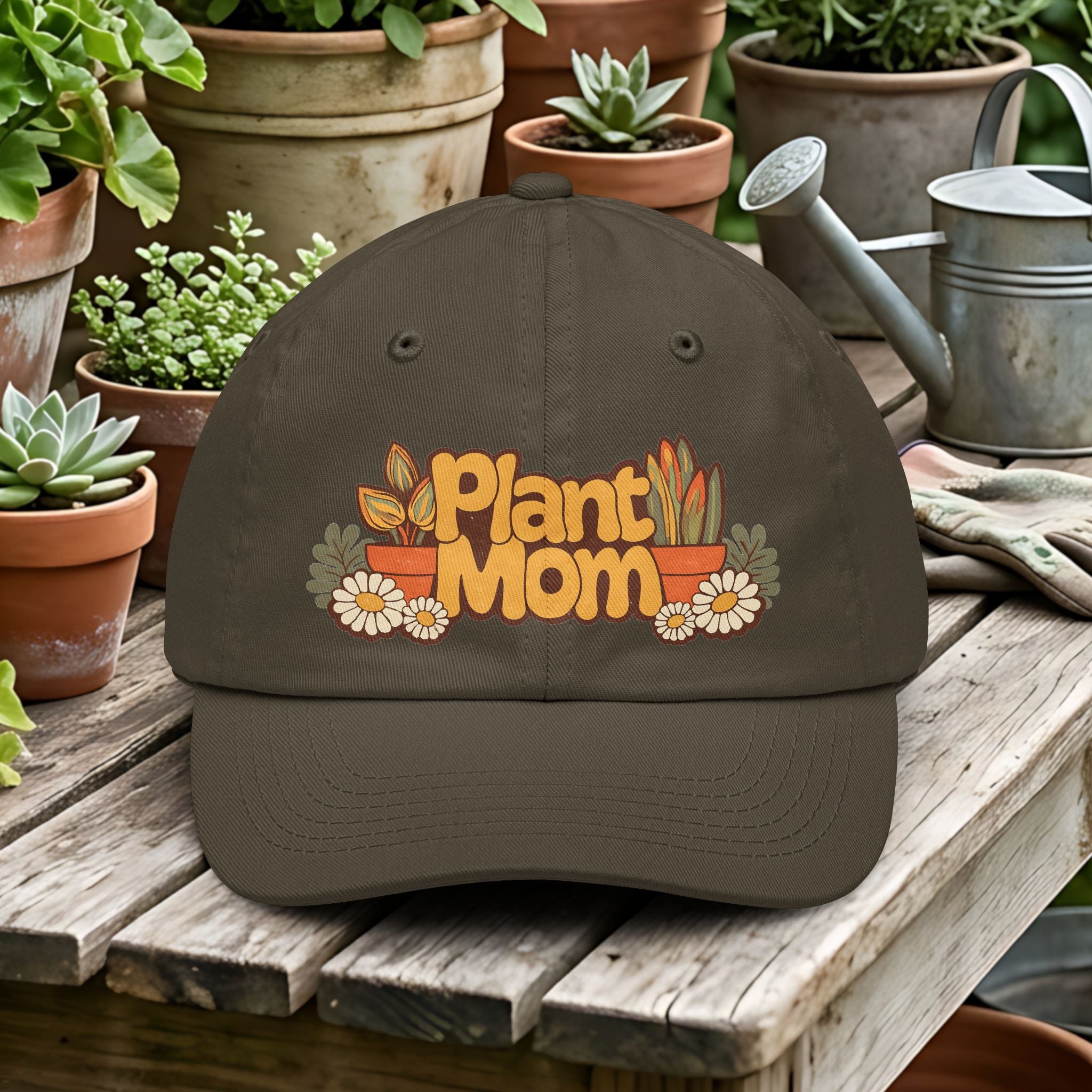 Plant Mom Retro Hippie Dad Hat Floral Garden Hat