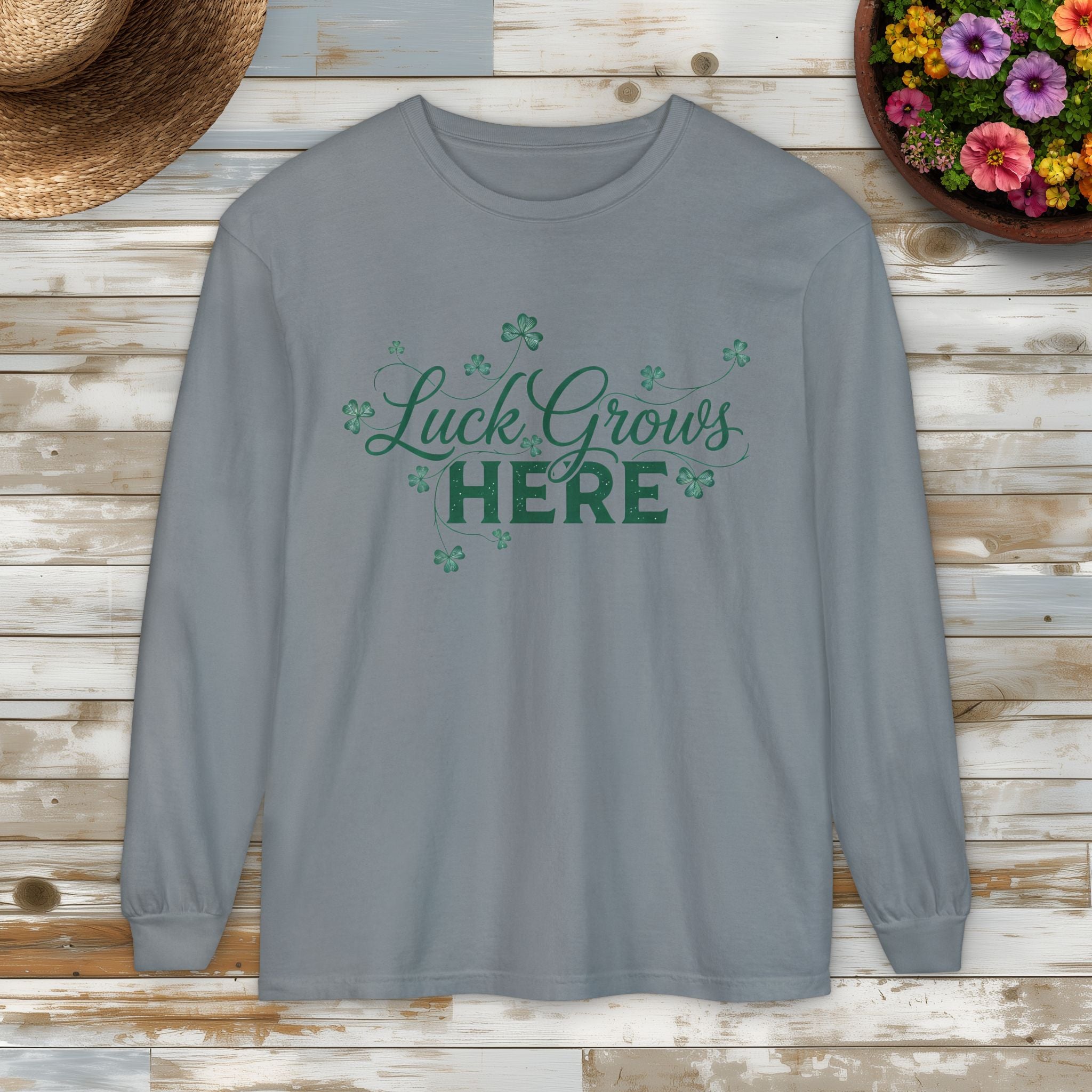 Luck Grows Here Clover Long Sleeve Tee
