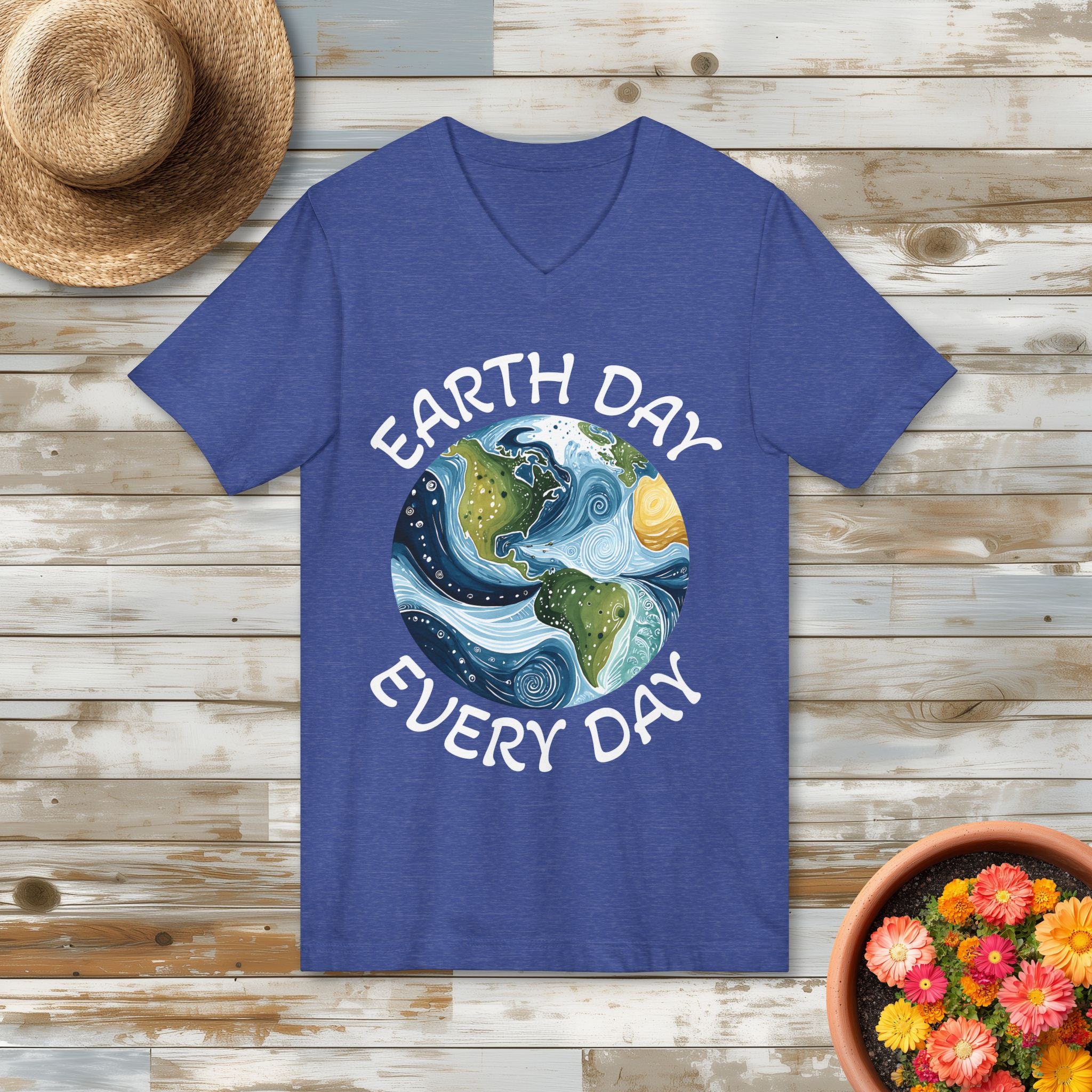 Earth Day Every Day V-Neck T-Shirt