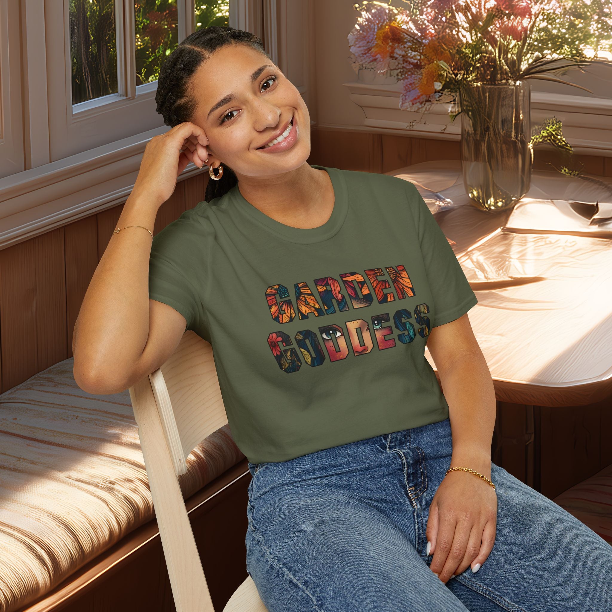 Boho Garden Goddess T-Shirt for  Nature Lovers