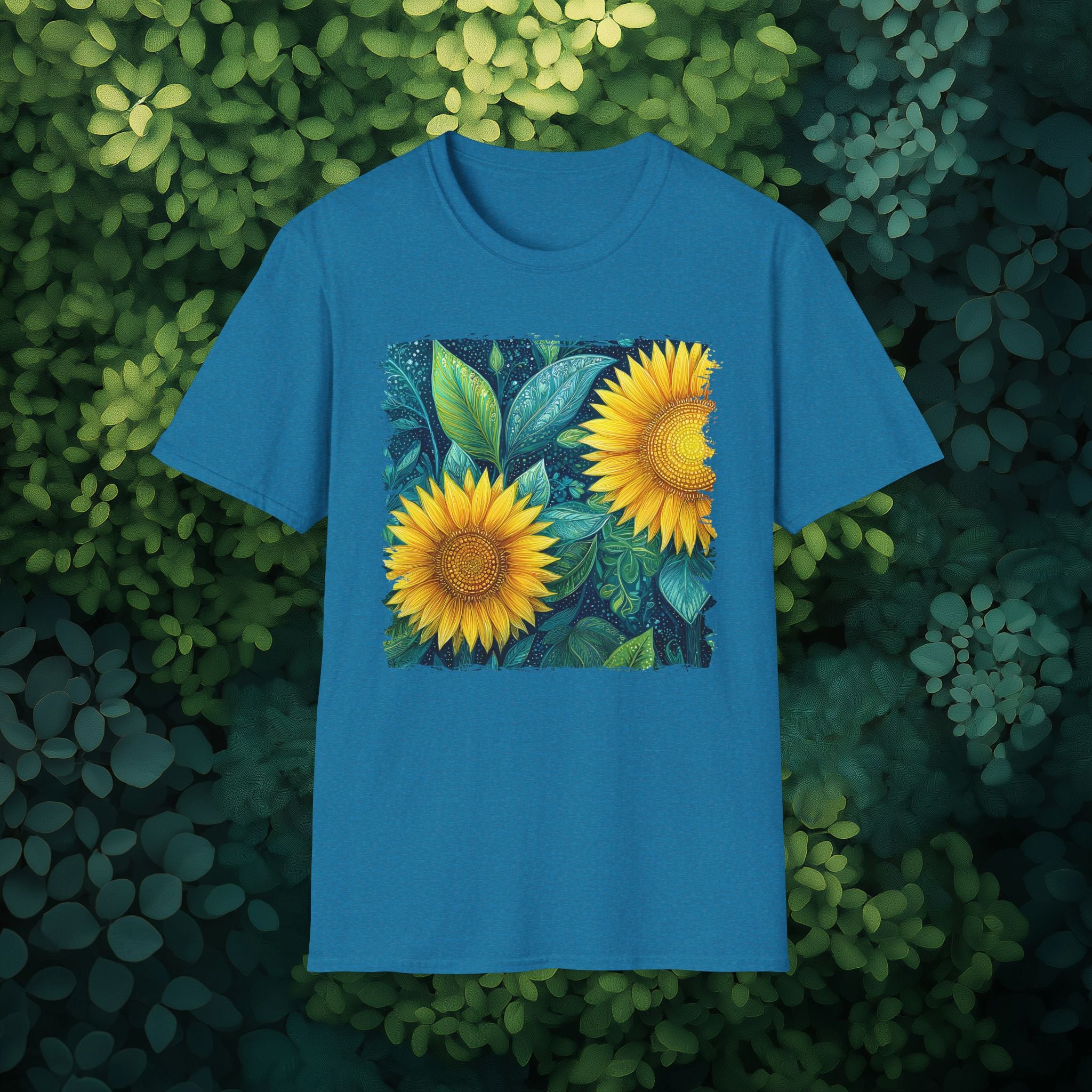 Whimsical Sunflower Garden T-Shirt for Plant Lovers and Gardeners