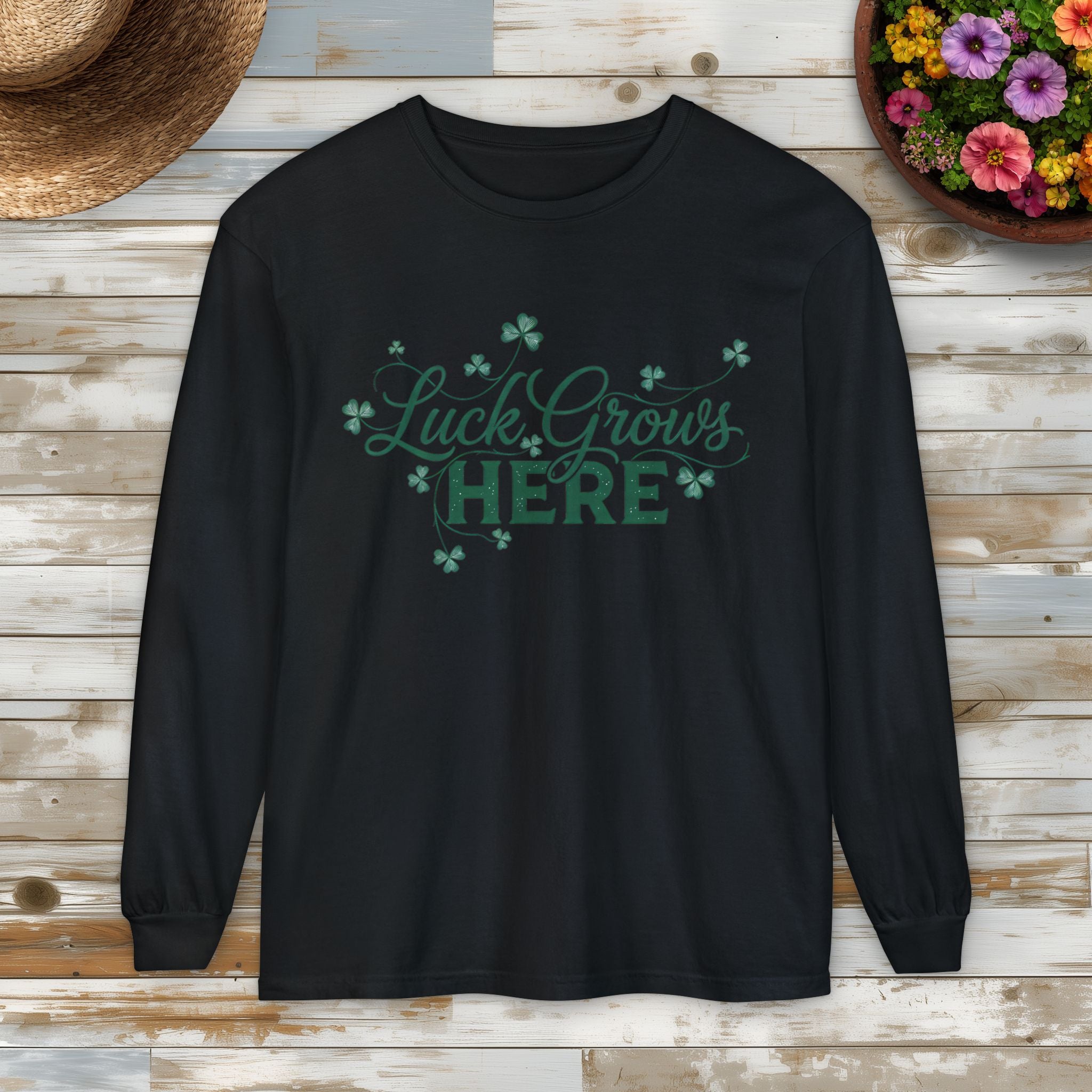 Luck Grows Here Clover Long Sleeve Tee