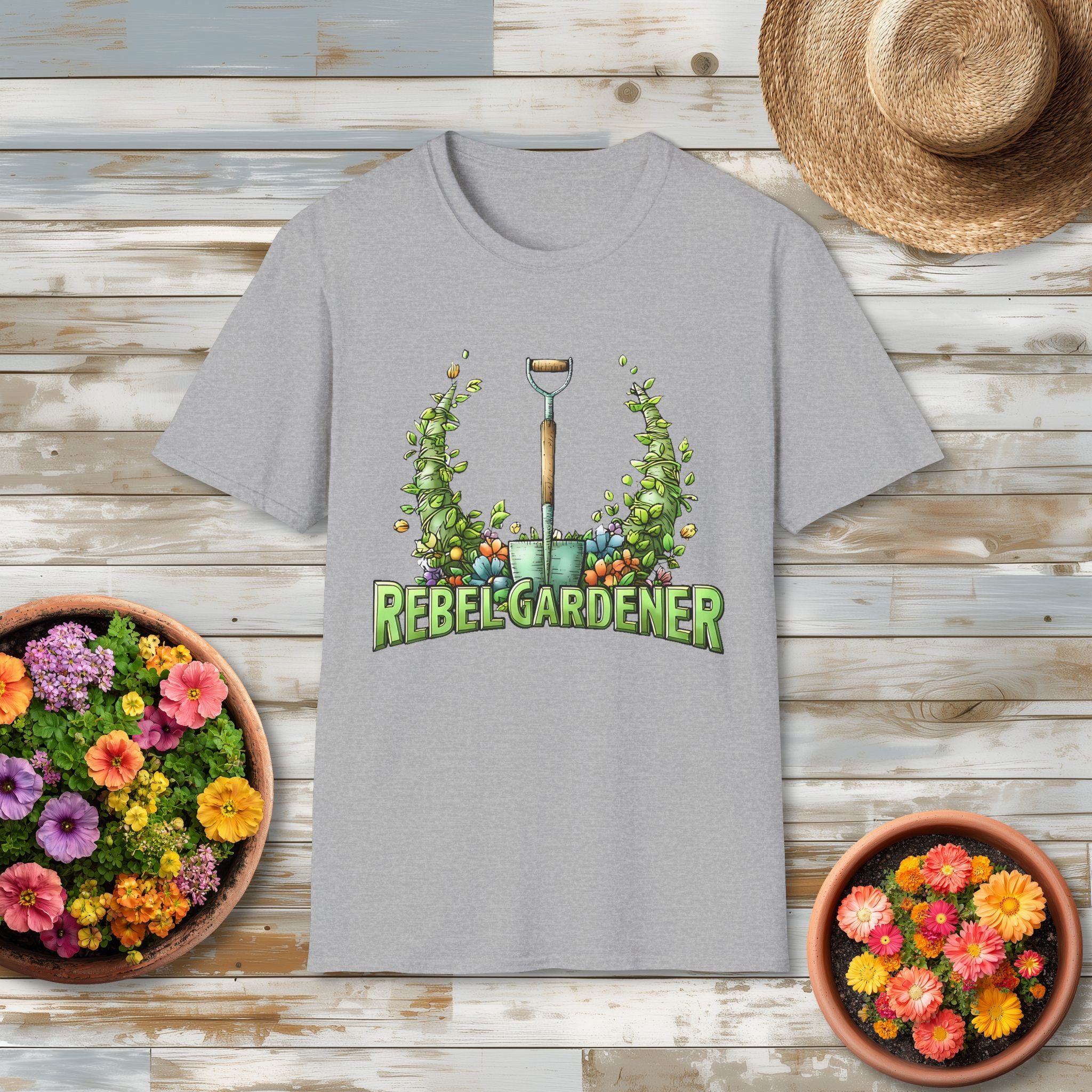 Floral Rebel Gardener Emblem T-Shirt