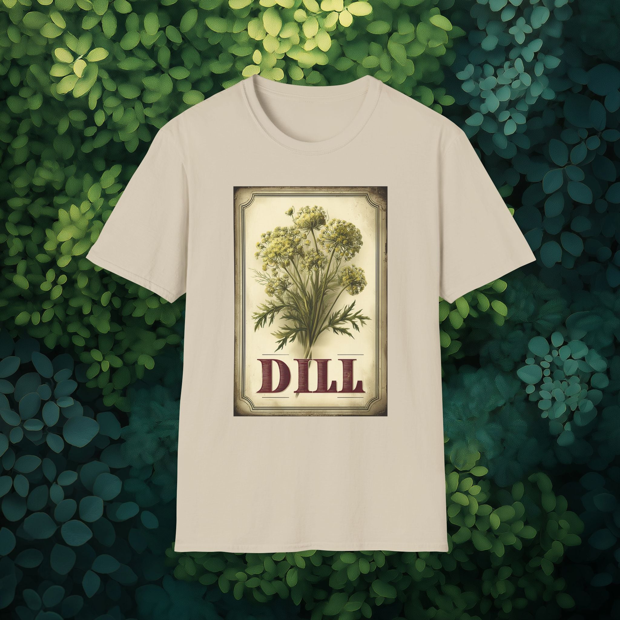 Vintage Dill Herb Seed Packet Unisex T-Shirt for Gardeners, Nature Lovers, Summer Casual Wear