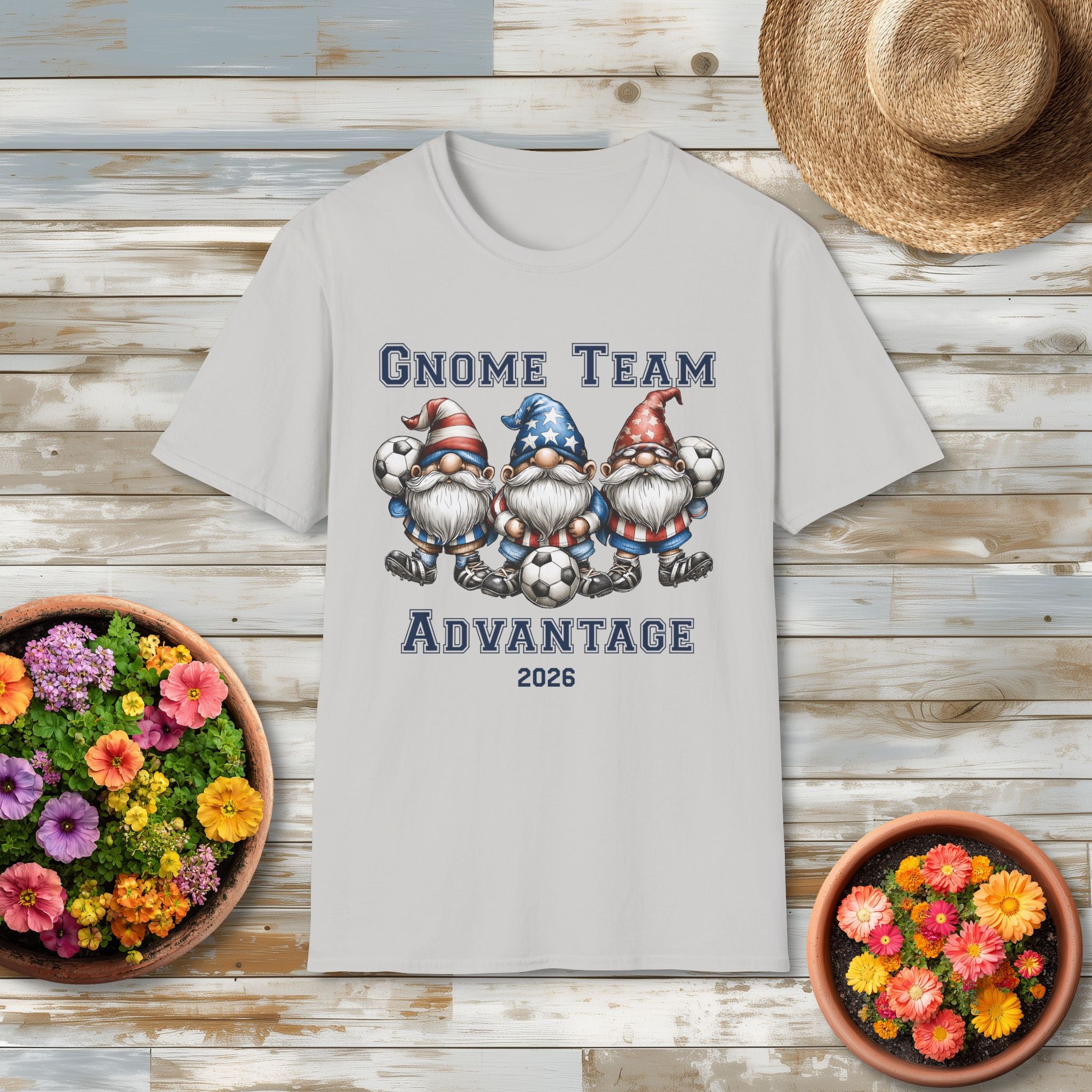 Gnome Team Advantage 2026 Patriotic Soccer Gnome T-Shirt