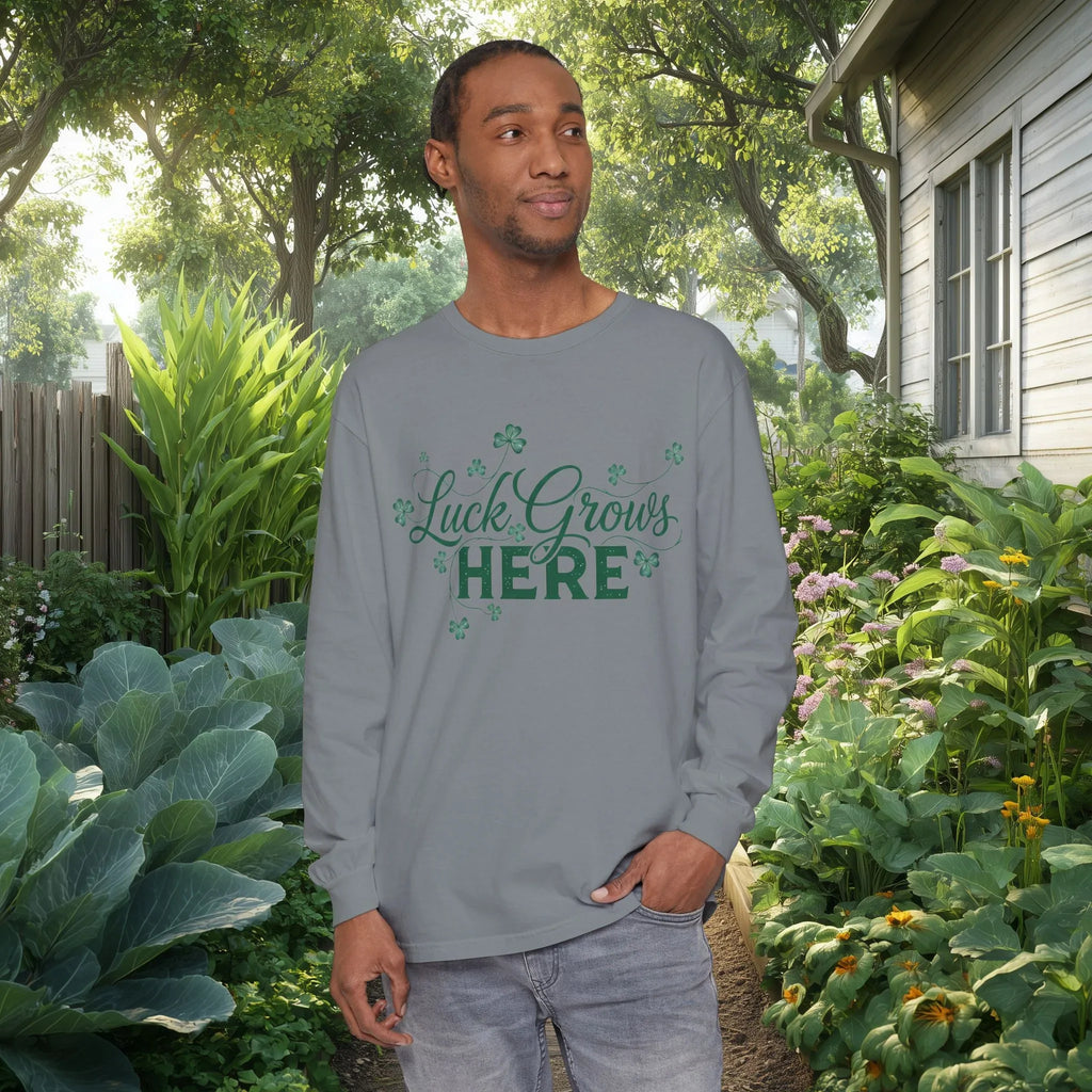 Luck Grows Here Clover Long Sleeve Tee