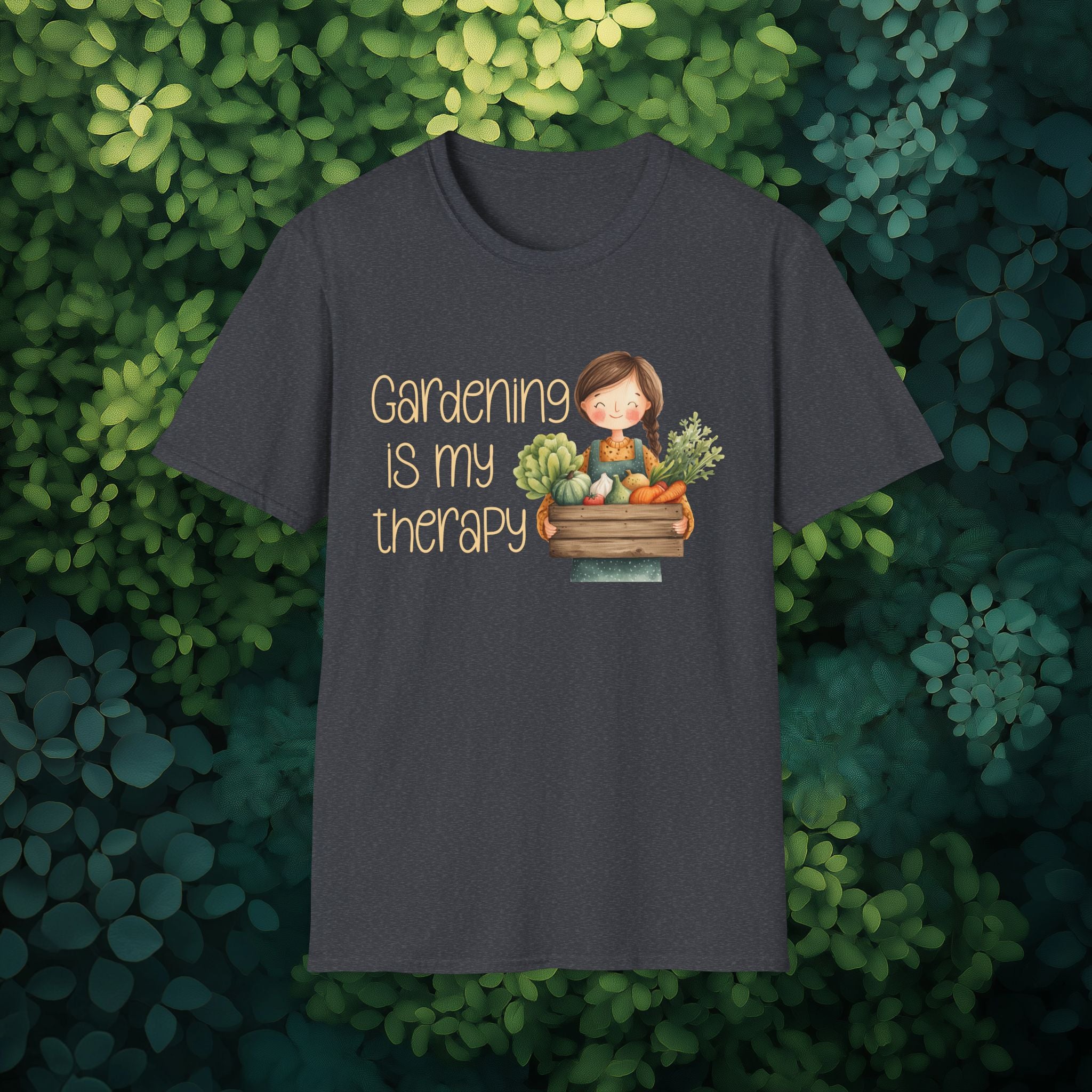 Gardening is My Therapy, Cartoon Gardener T-Shirt