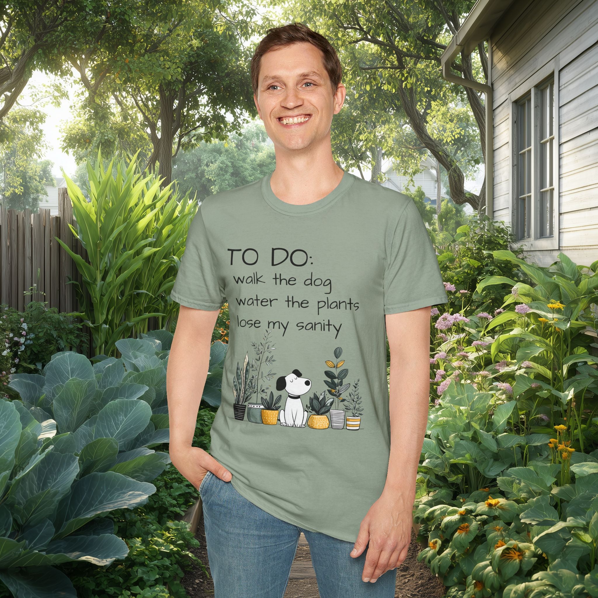 TO DO List T-Shirt – Funny Dog and Plant Life Graphic