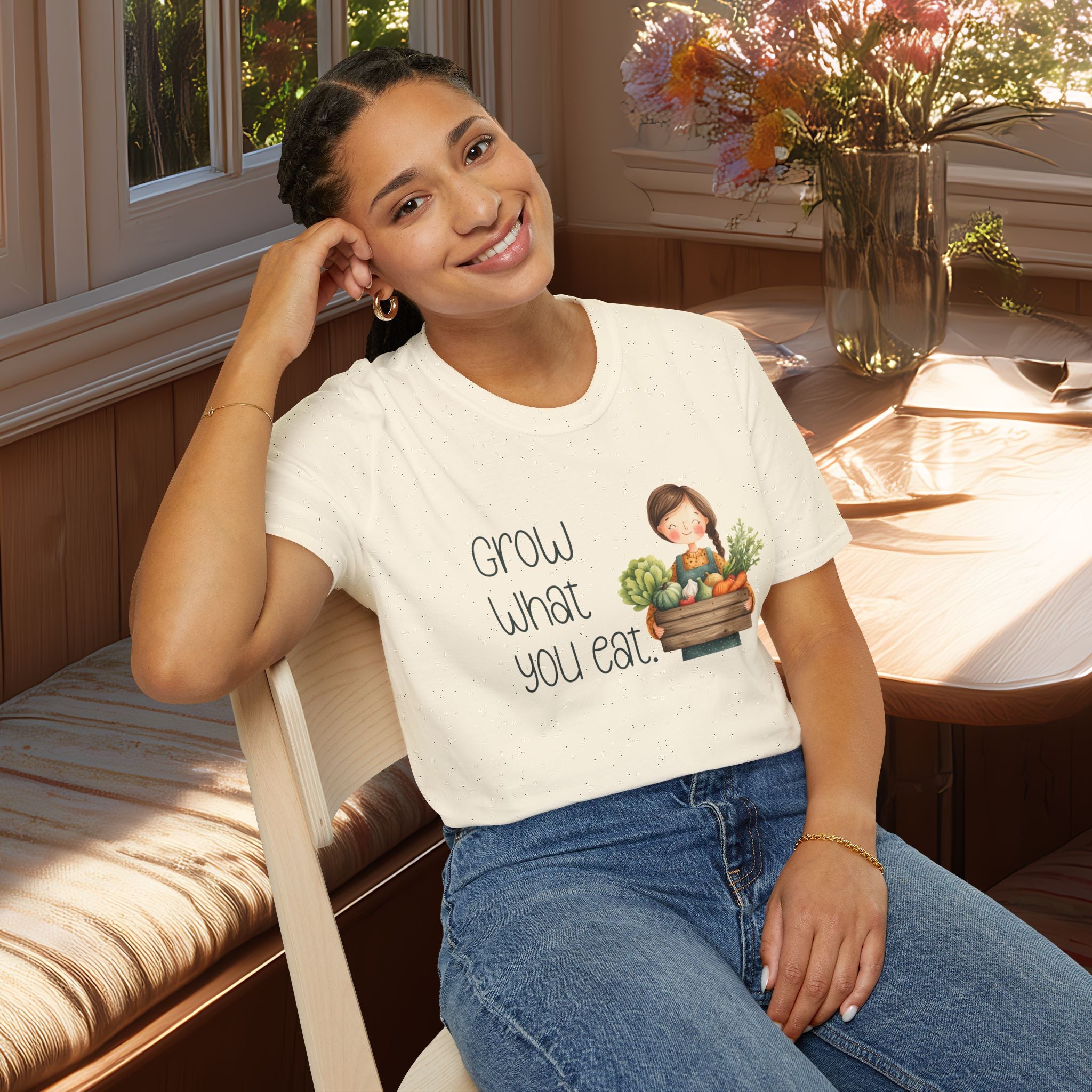 Grow What You Eat, Cartoon Gardener T-Shirt