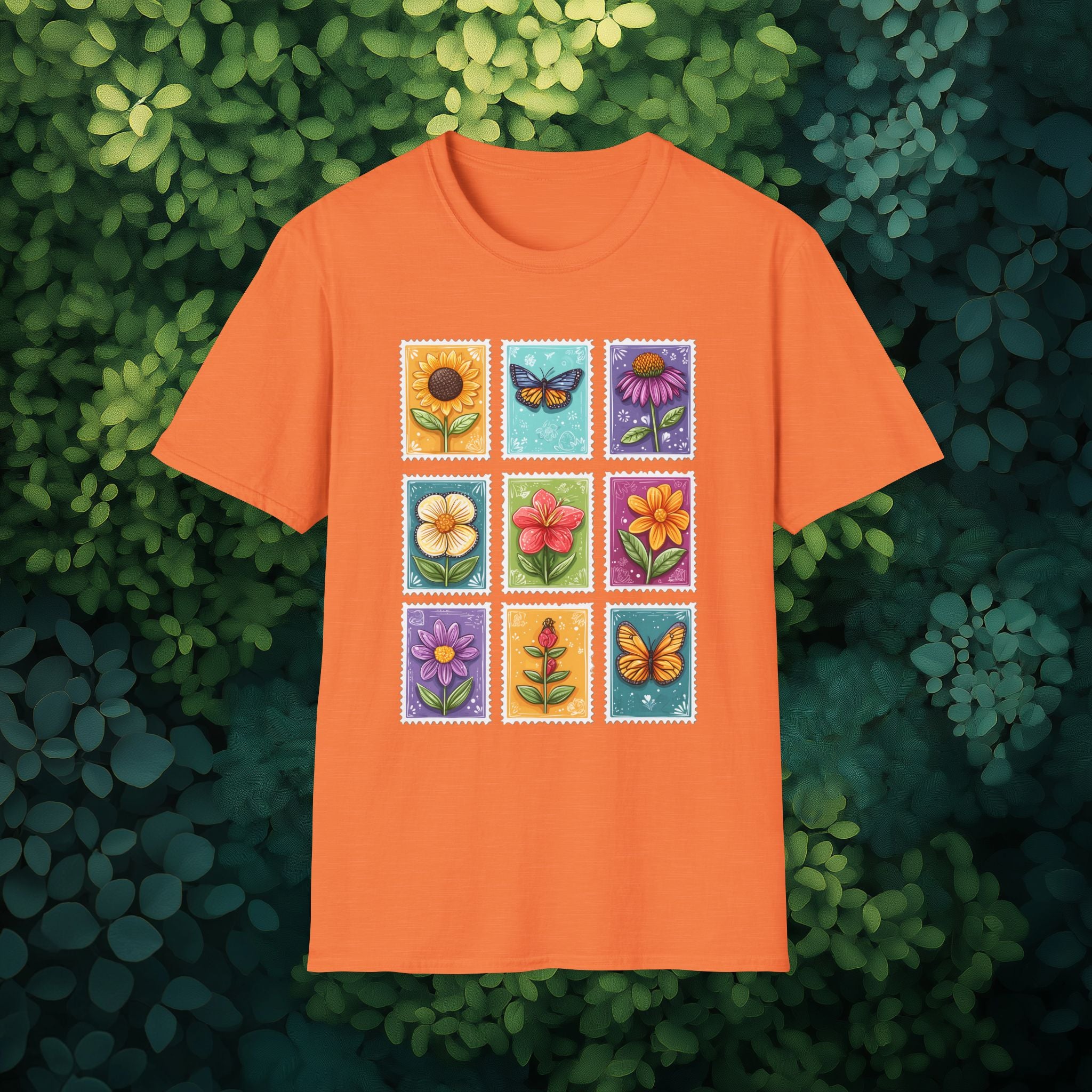 Whimsical 3x3 Floral & Butterfly Stamp Collection T-Shirt