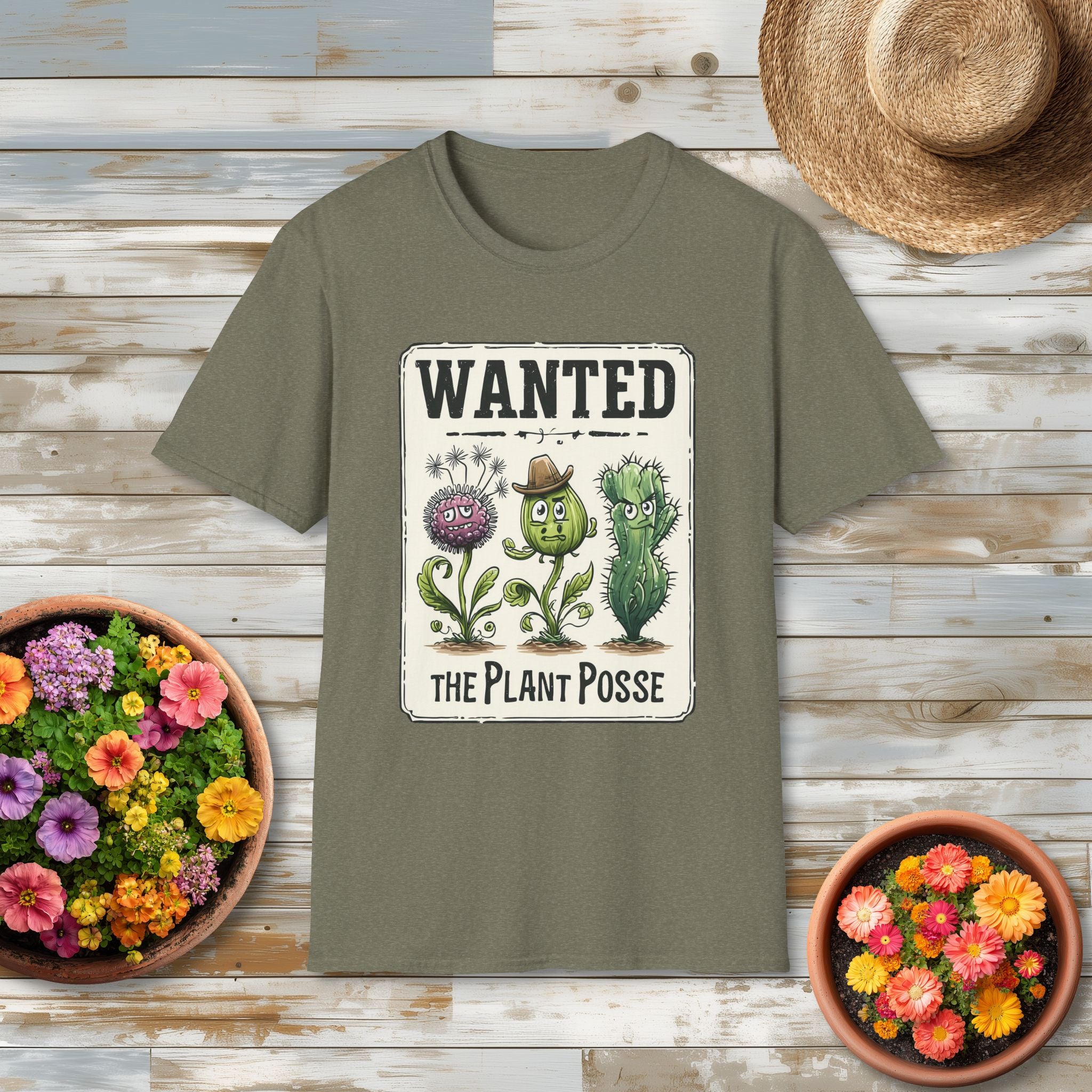 Weedy Plant Posse Wanted Poster T-Shirt
