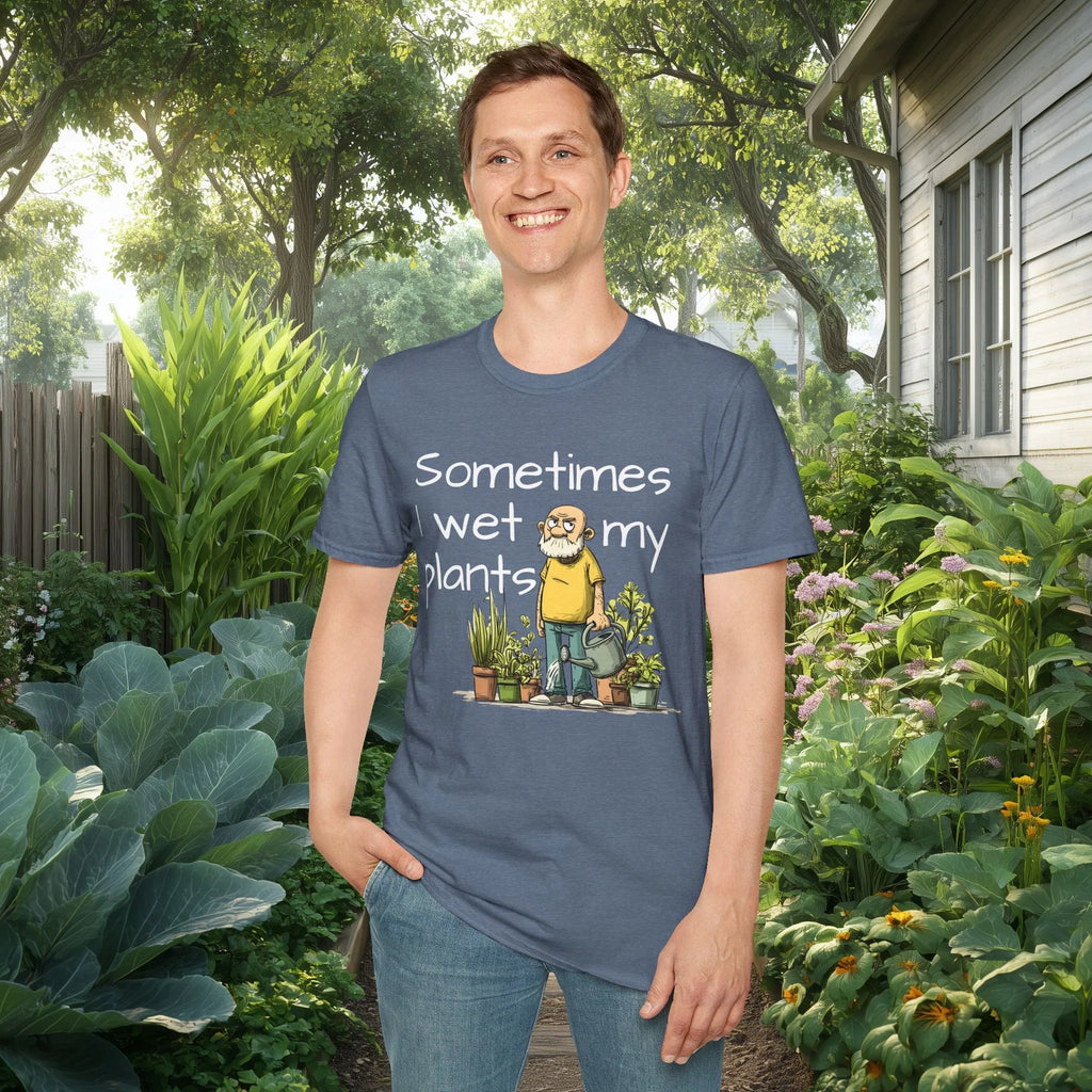 Sometimes I Wet My Plants Funny Gardening T-Shirt – Grumpy Old Man