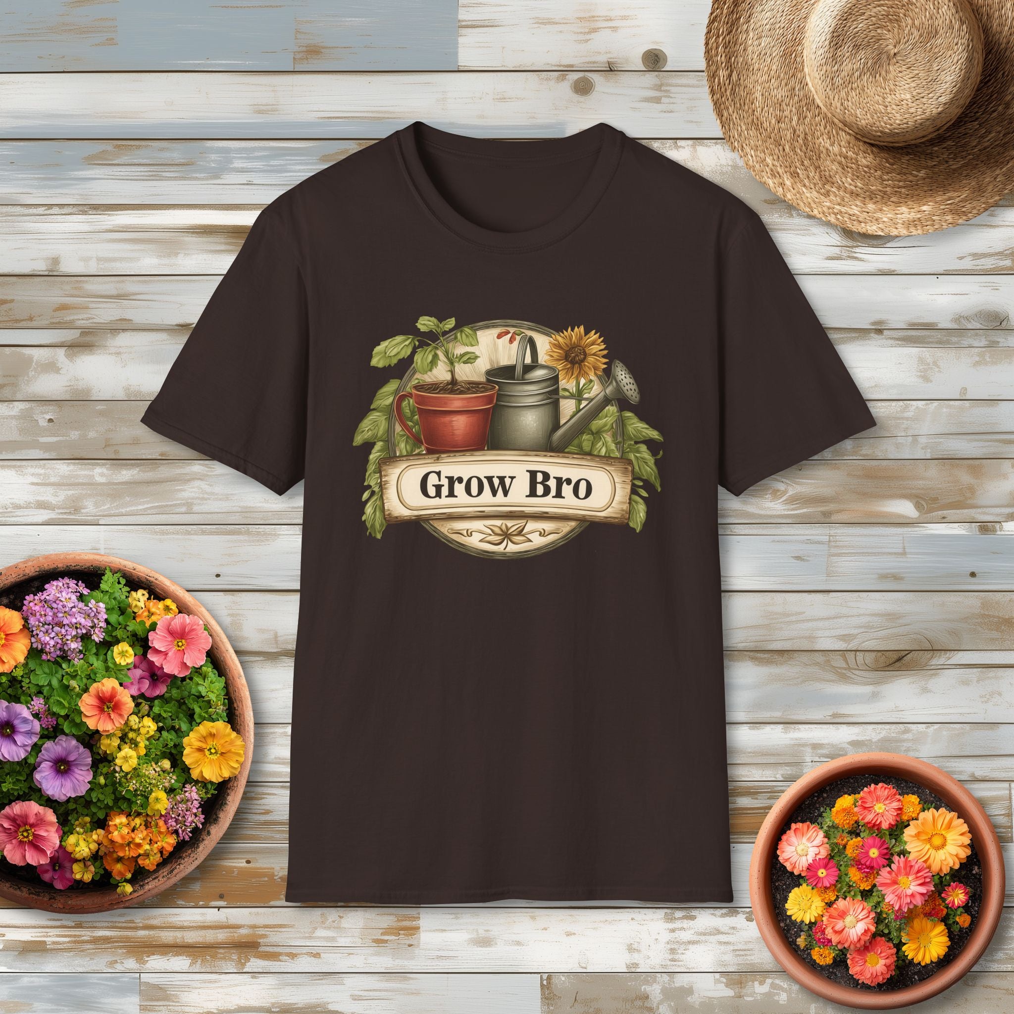 Vintage Grow Bro T-Shirt for  Backyard Gardeners
