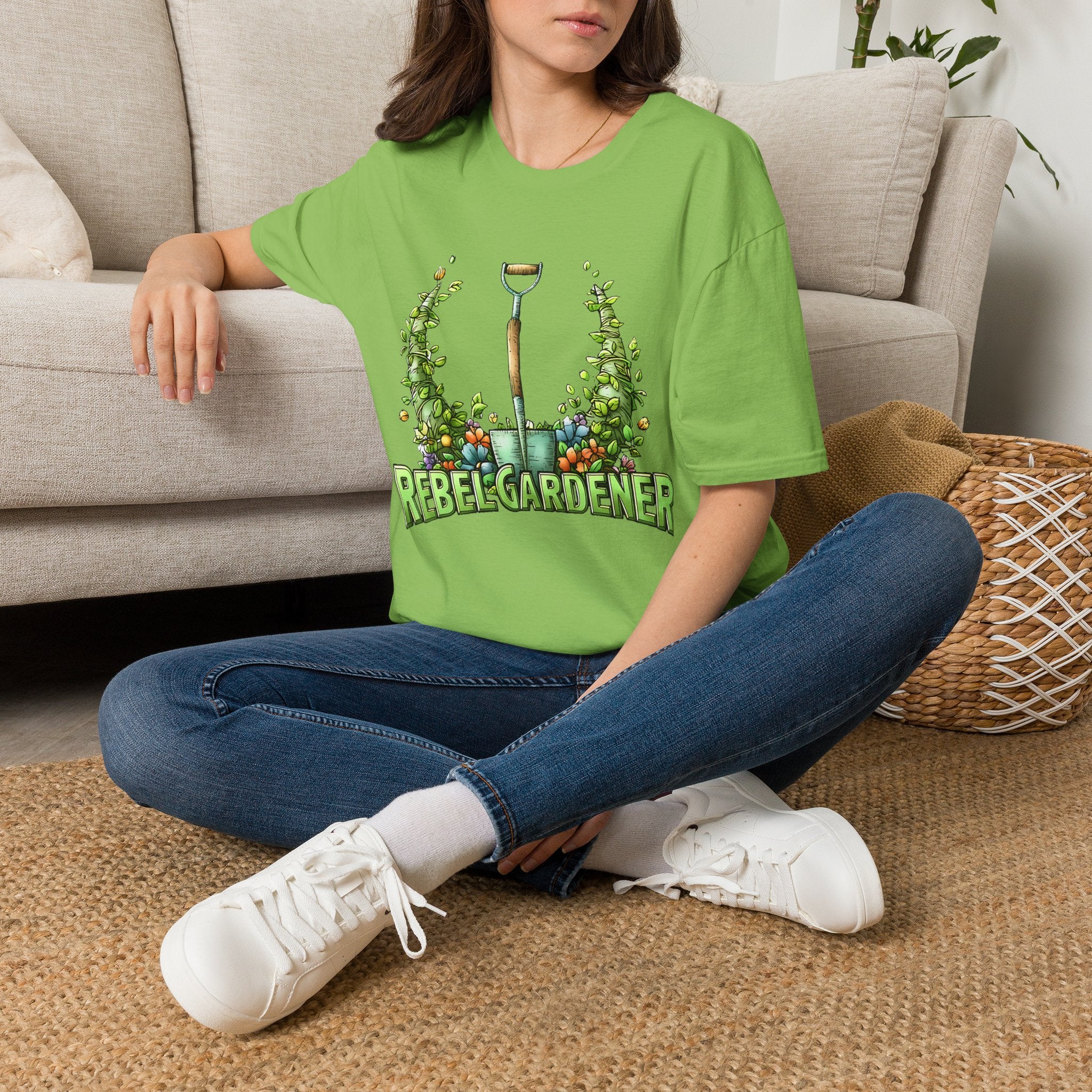 Floral Rebel Gardener Emblem T-Shirt