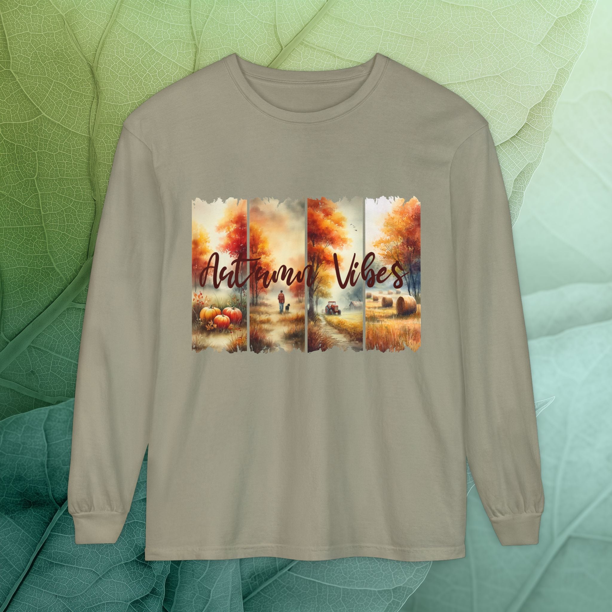 Autumn Vibes Farm Scene Long Sleeve Tee